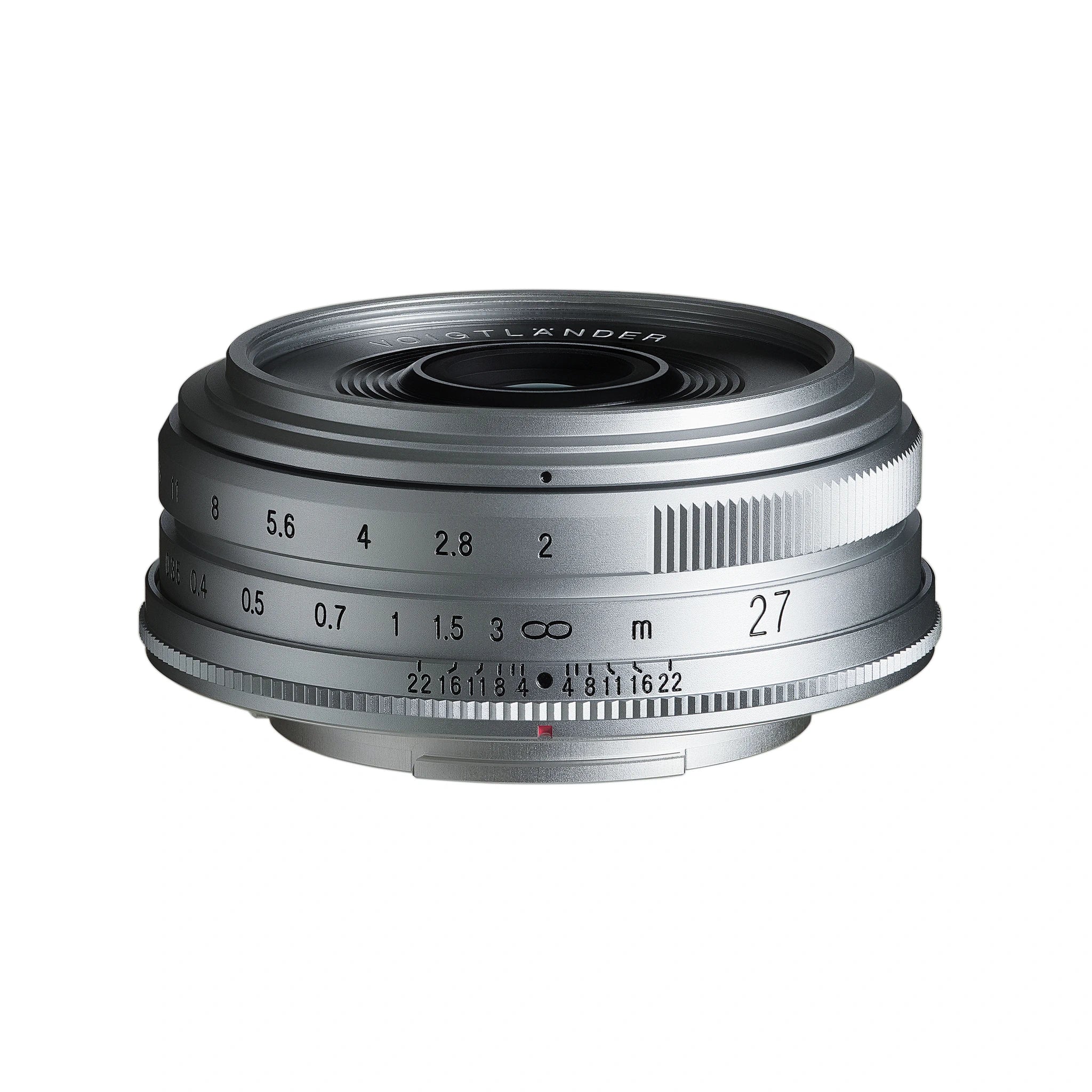 Objectif Voigtlander 27mm f2 ULTRON Fuji X Monture Argent