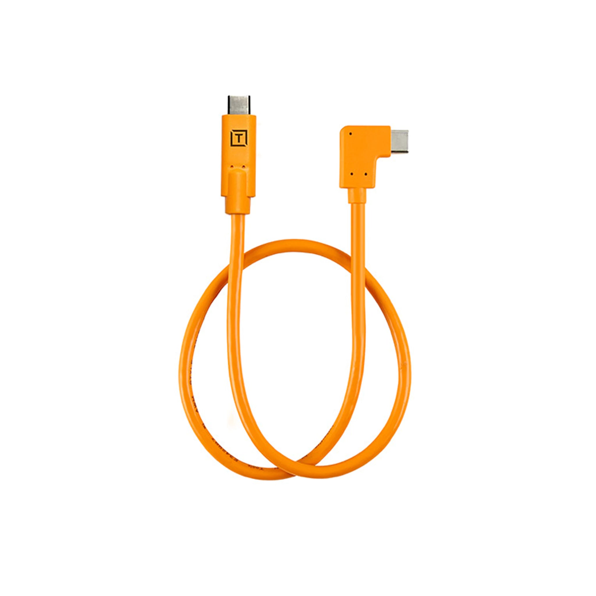Tether Tools TetherPro USB-C to USB-C Right Angle Adaptor Pigtail 20" (50cm) High-Visibilty Orange