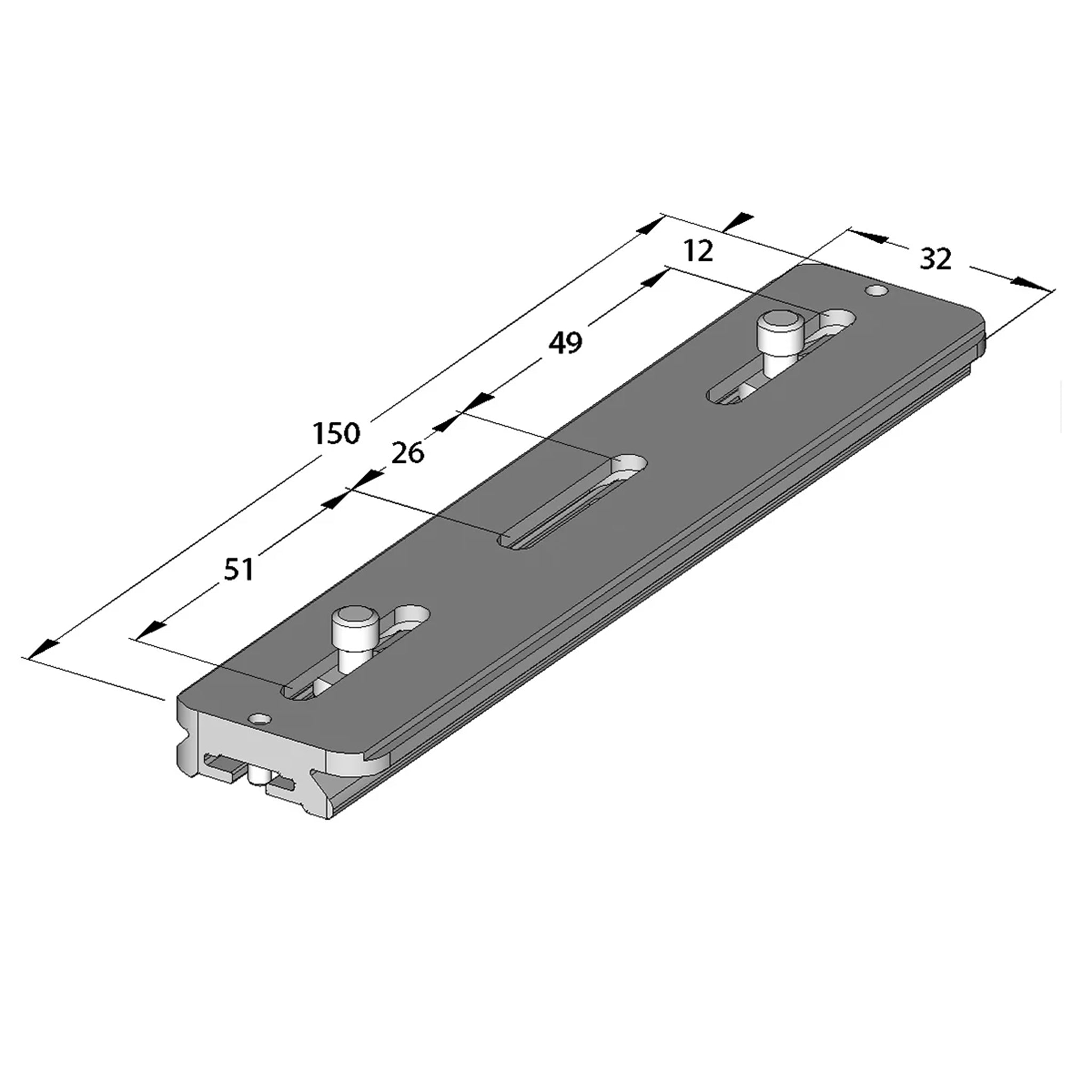 Arca Swiss MonoballFix 150 Quick Release Camera Plate 150 x 32mm 802280