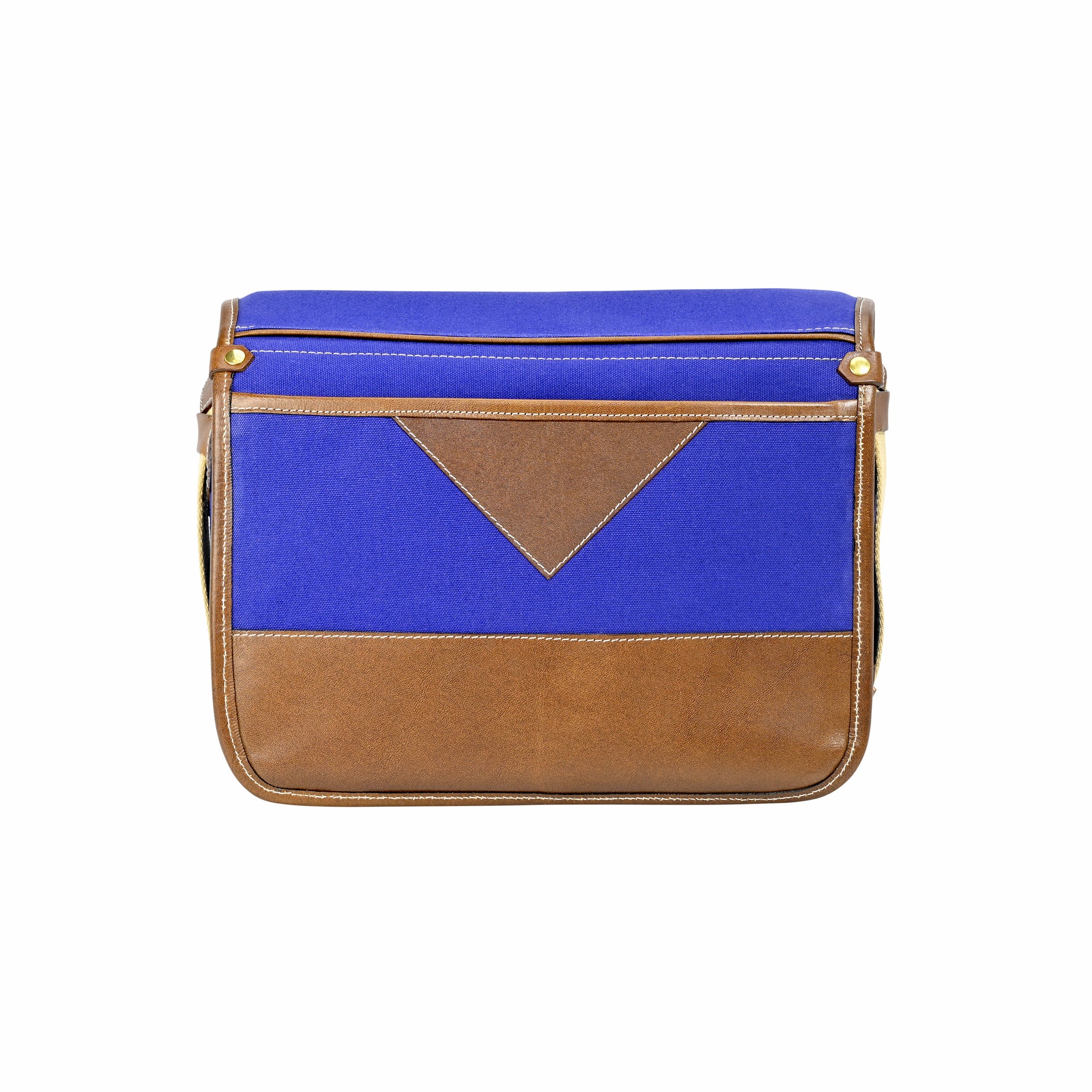 Fogg B-Sharp Satchel "Bleu Edition" Blue Fabric with Havana Leather