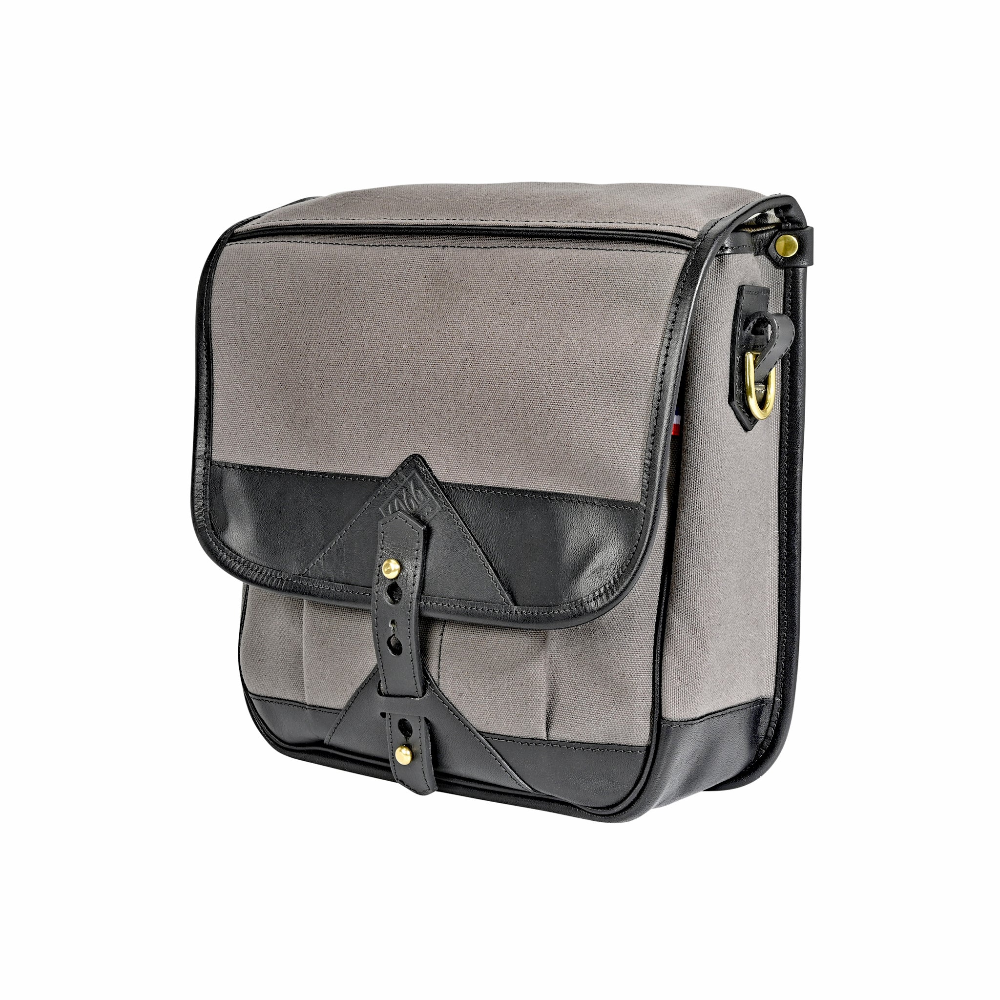 Sacoche Fogg Can-Can en tissu gris et cuir noir