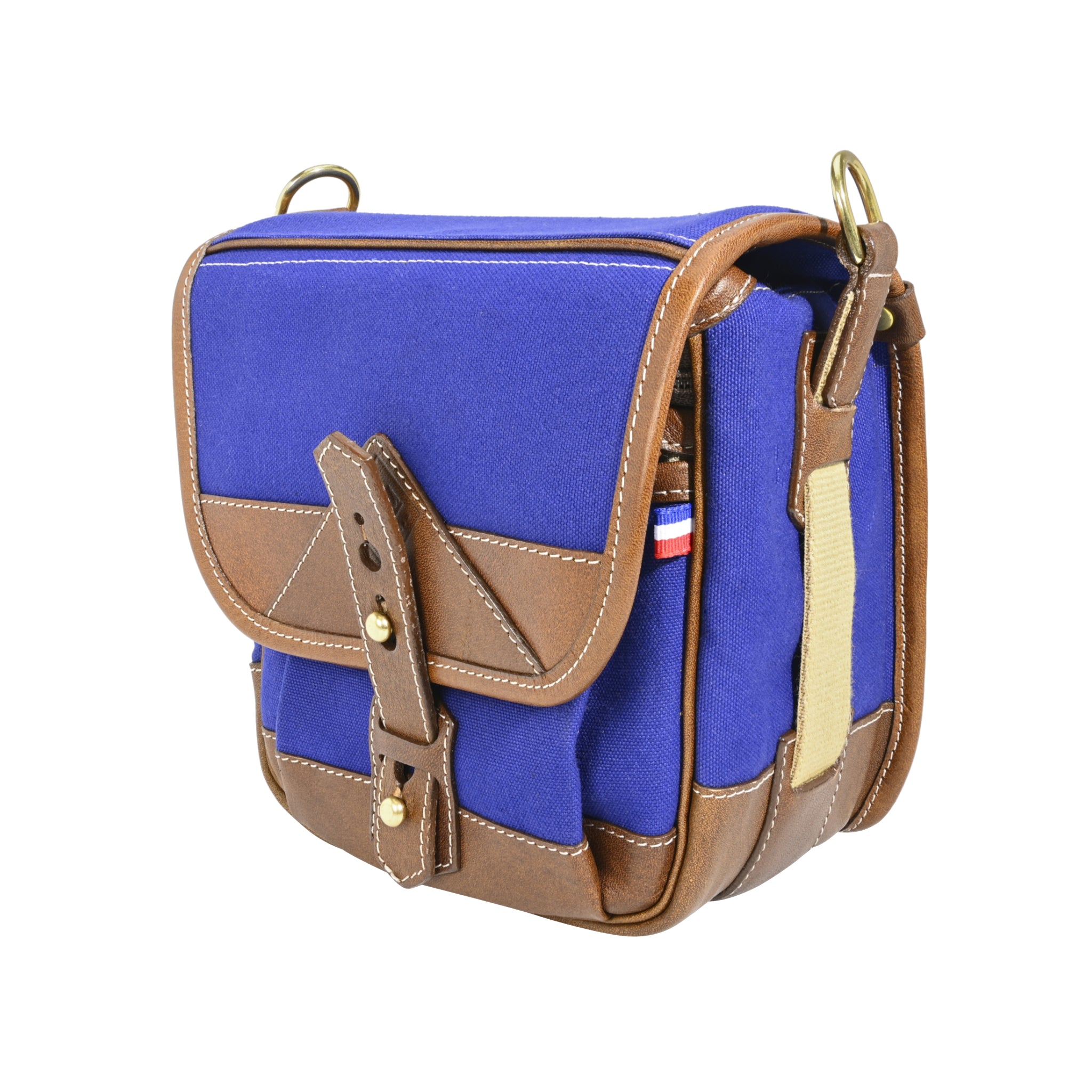 Fogg Soprano Satchel "Bleu Edition" Blue Fabric with Havana Leather