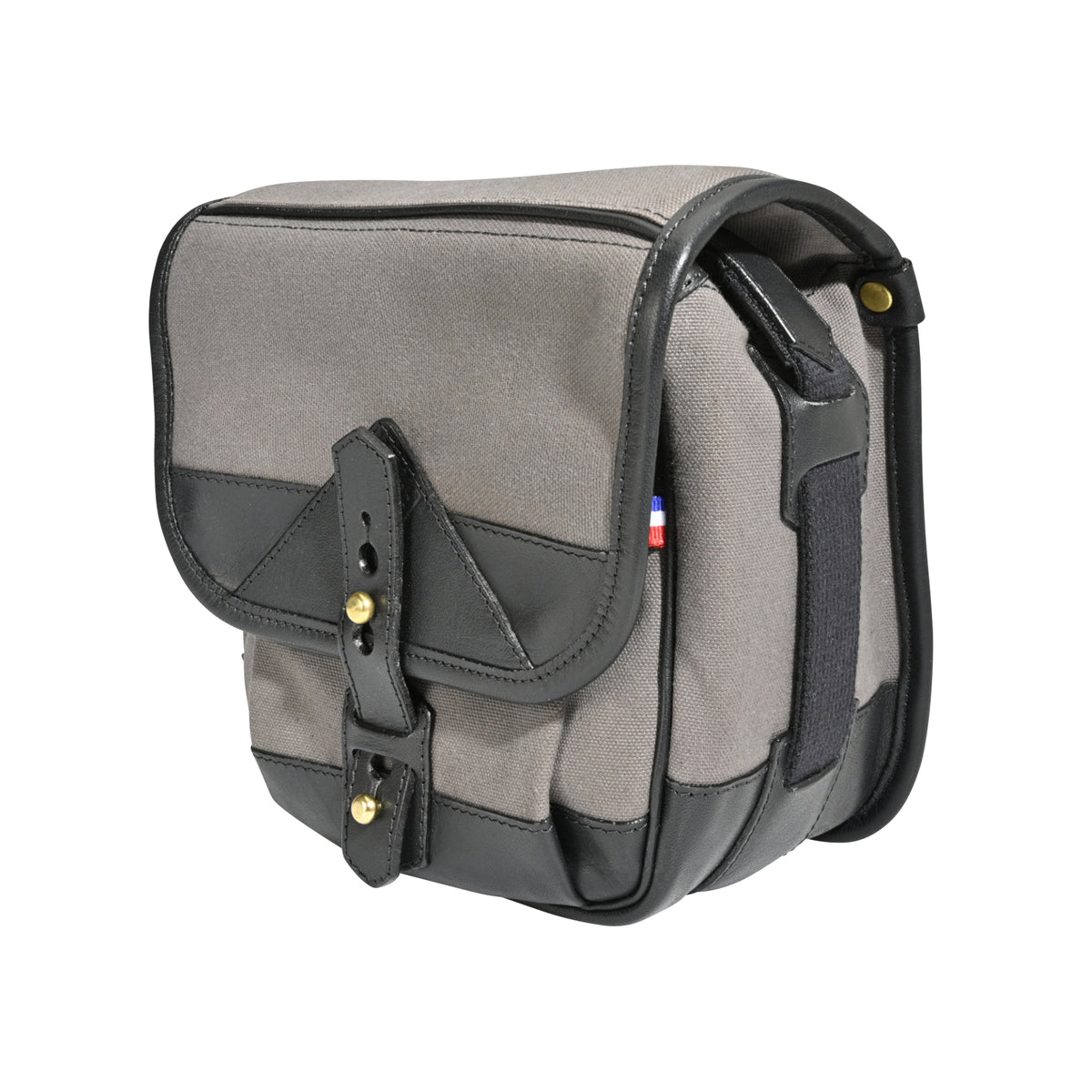 Fogg Soprano Satchel Grey Fabric with Black Leather
