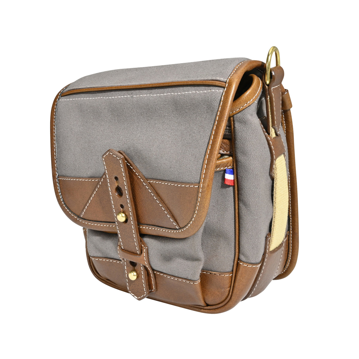 Fogg Soprano Satchel Grey Fabric with Havana Leather