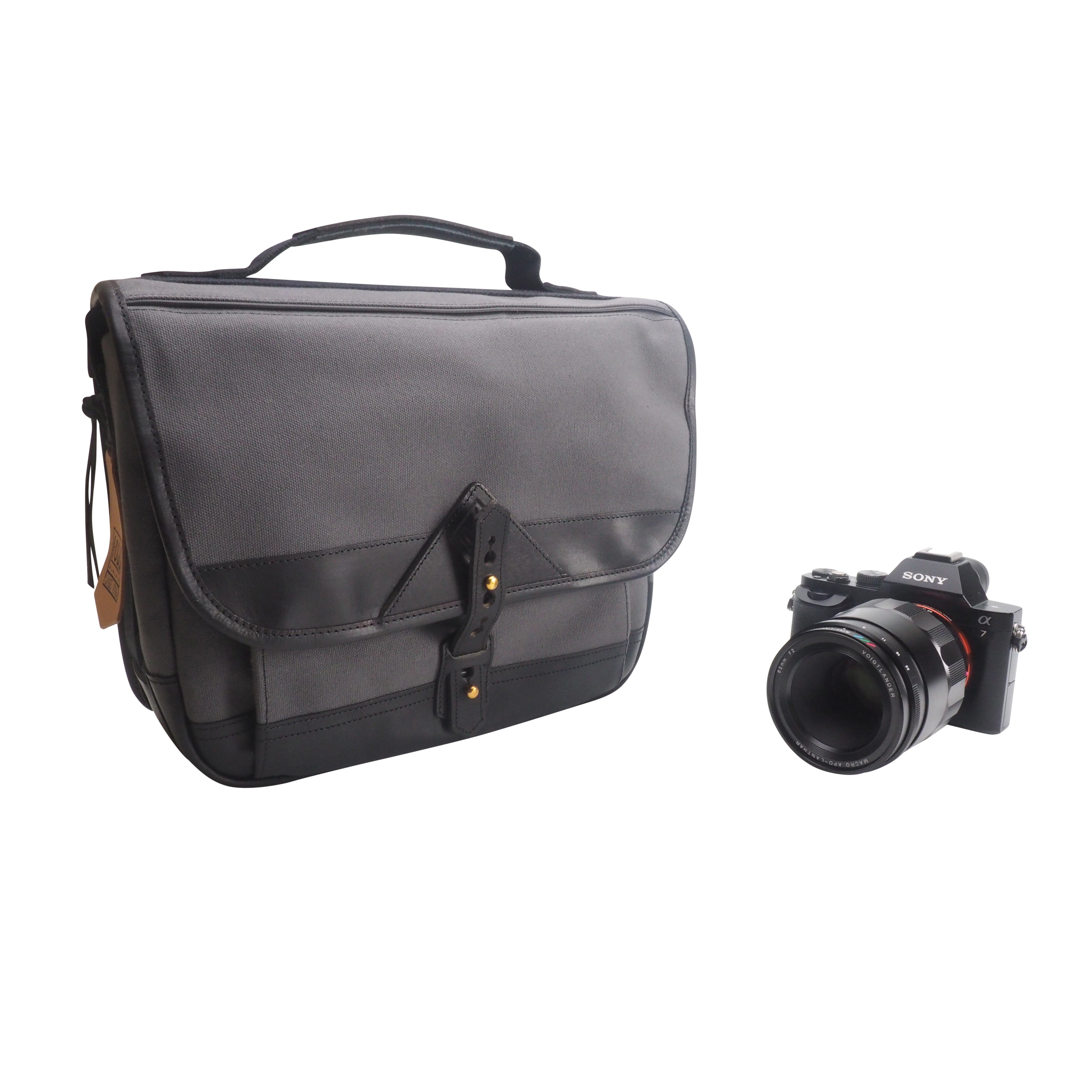 Sacoche Fogg B-Sharp Tissu gris foncé et cuir noir