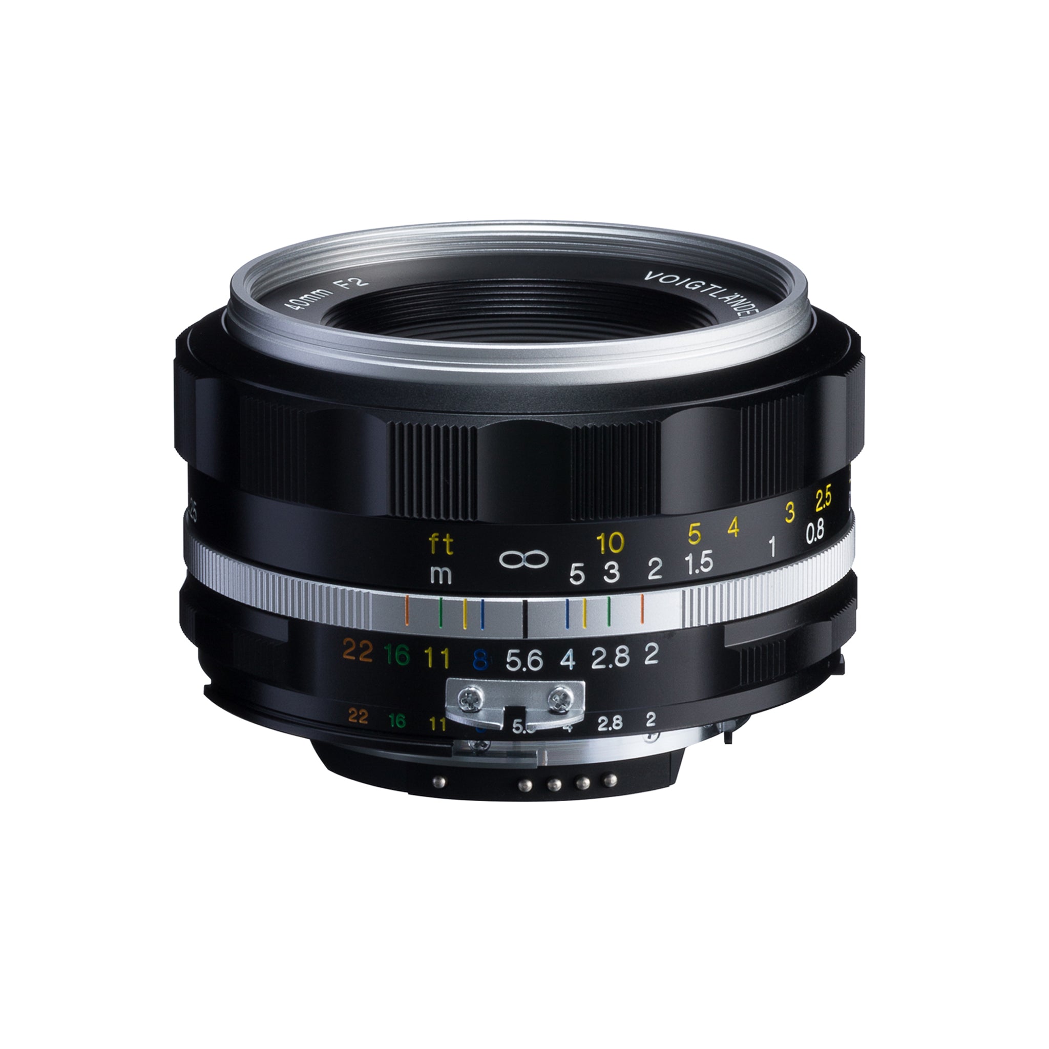 Voigtlander 40 mm f2 SL II-S Ultron Nikon Fit lente plateada