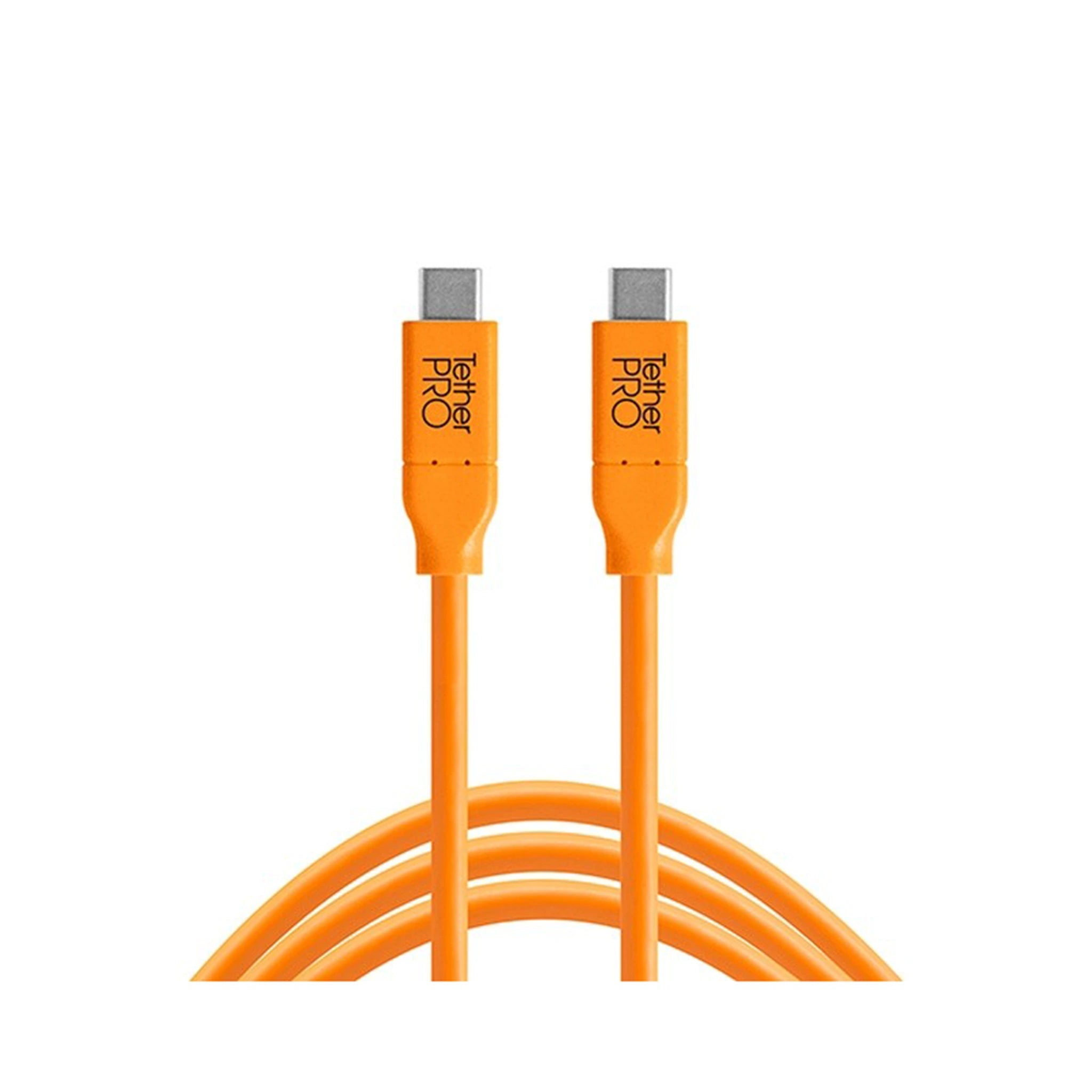 TetherTools CUC15-ORG TetherPro USB-C to USB-C, 15' (4.6m) Orange Cable
