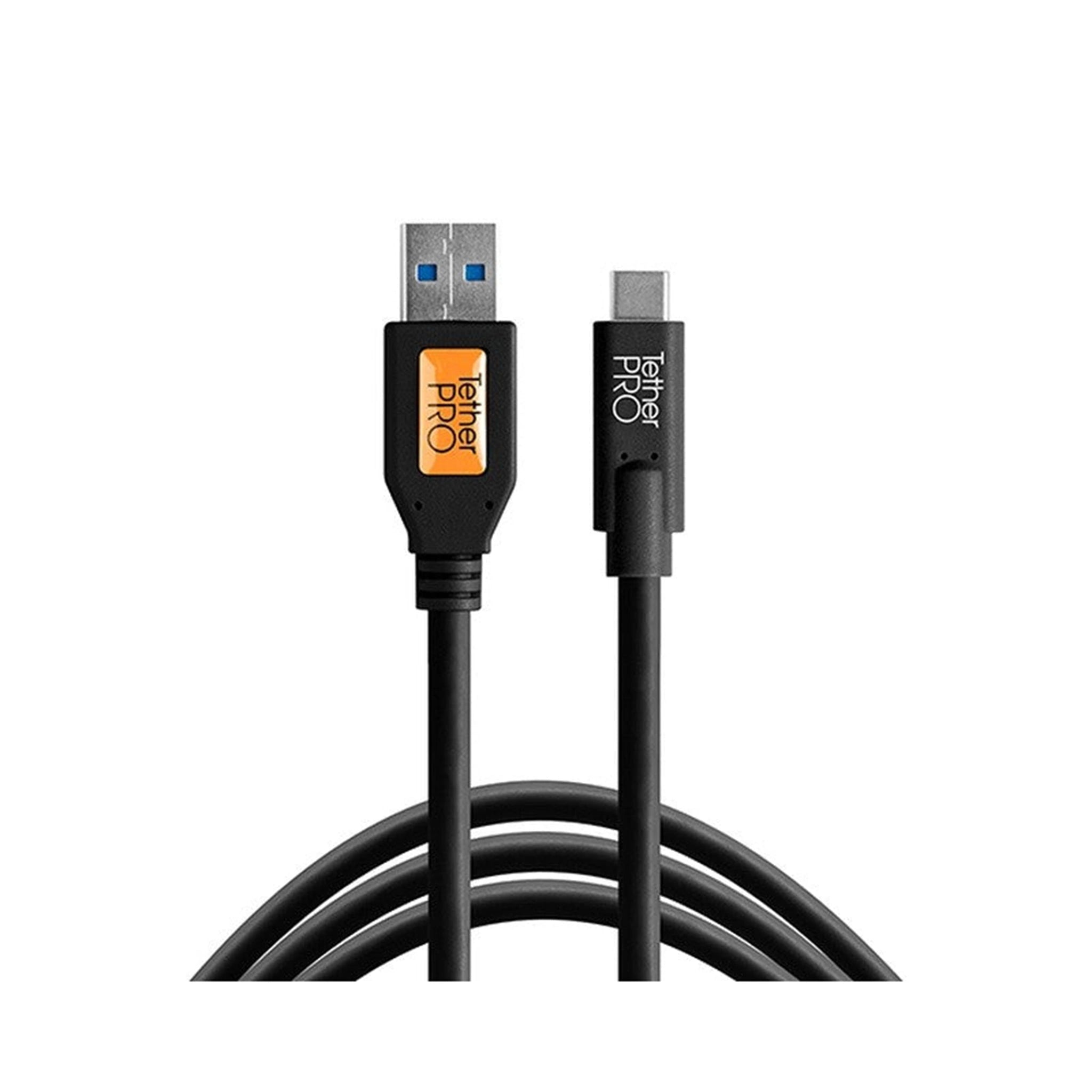 TetherTools CUC3215-BLK TetherPro USB 3.0 to USB-C, 15' (4.6m) Black Cable