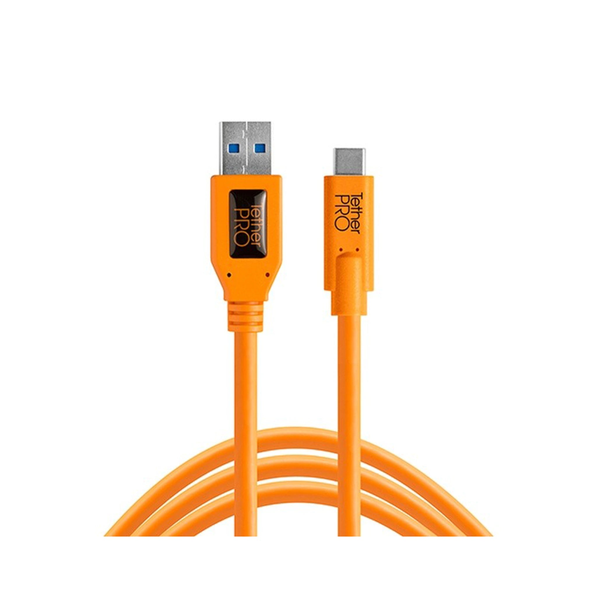 TetherTools CUC3215-ORG TetherPro USB 3.0 to USB-C, 15' (4.6m) Orange Cable