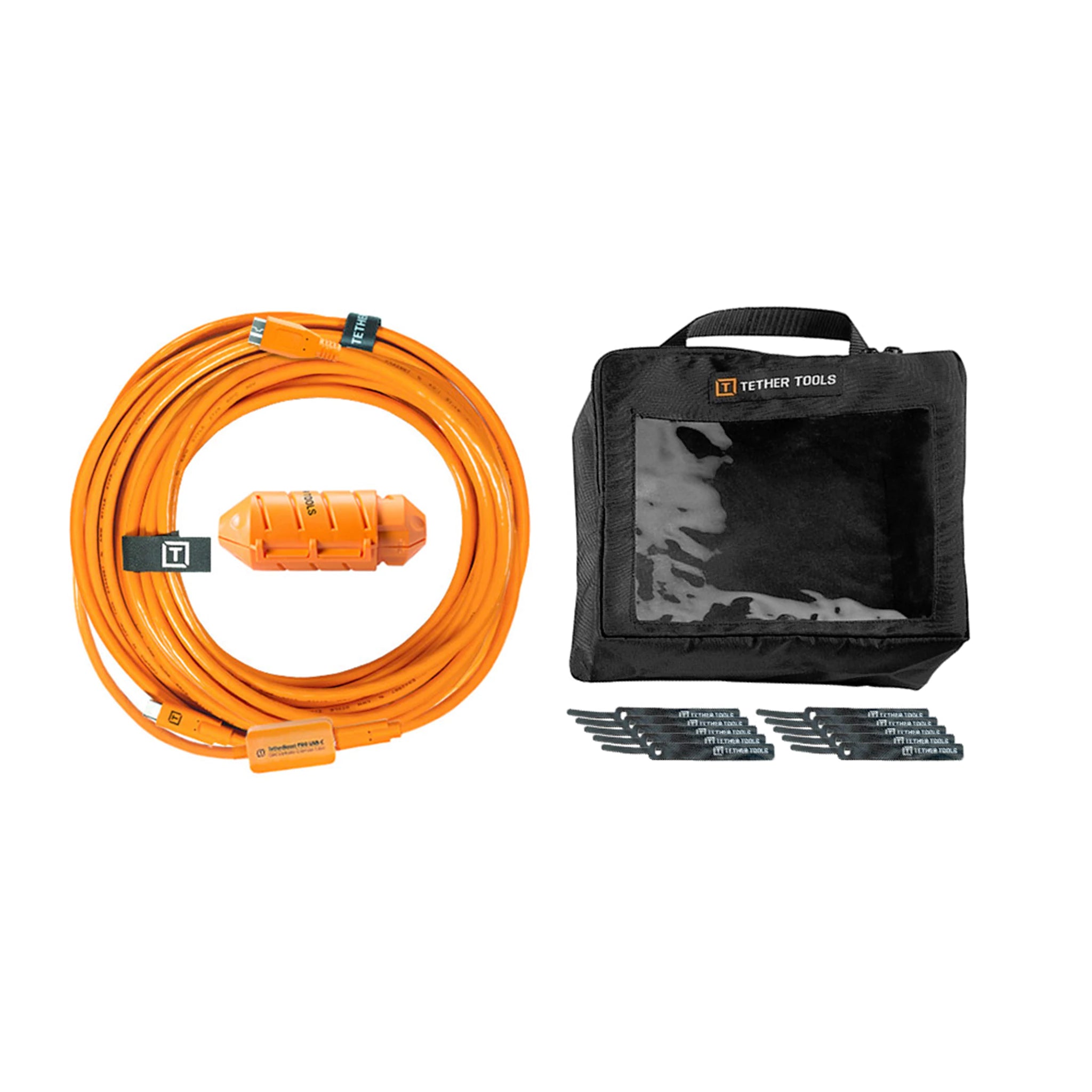 Tether Tools TetherPro USB-C to USB 3.0 Micro-B 31' (9.4m) High-Visibility Orange Cable Kit