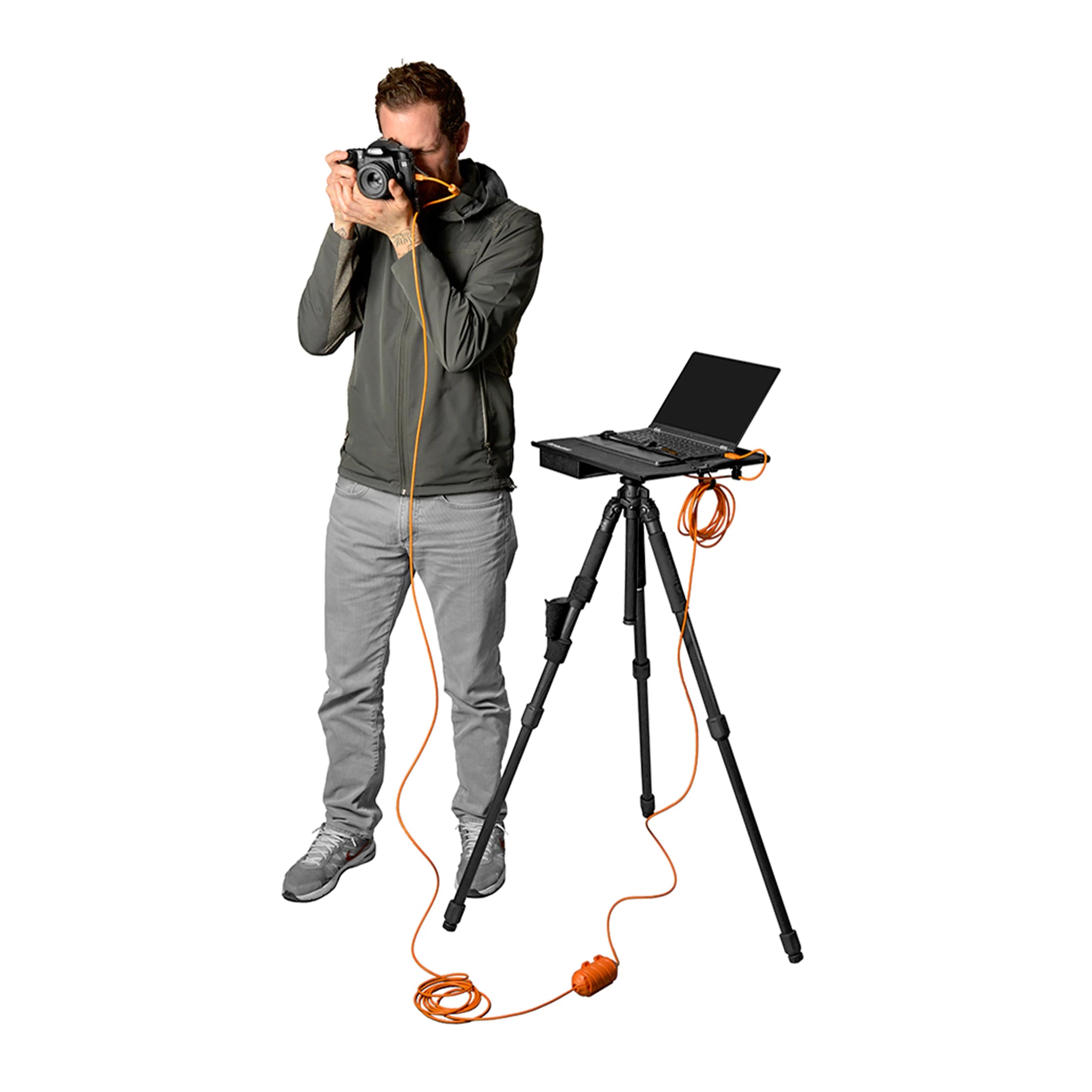 Tether Tools Kit de câbles orange haute visibilité TetherPro USB-C vers USB-C à angle droit de 31 pi (3 m)
