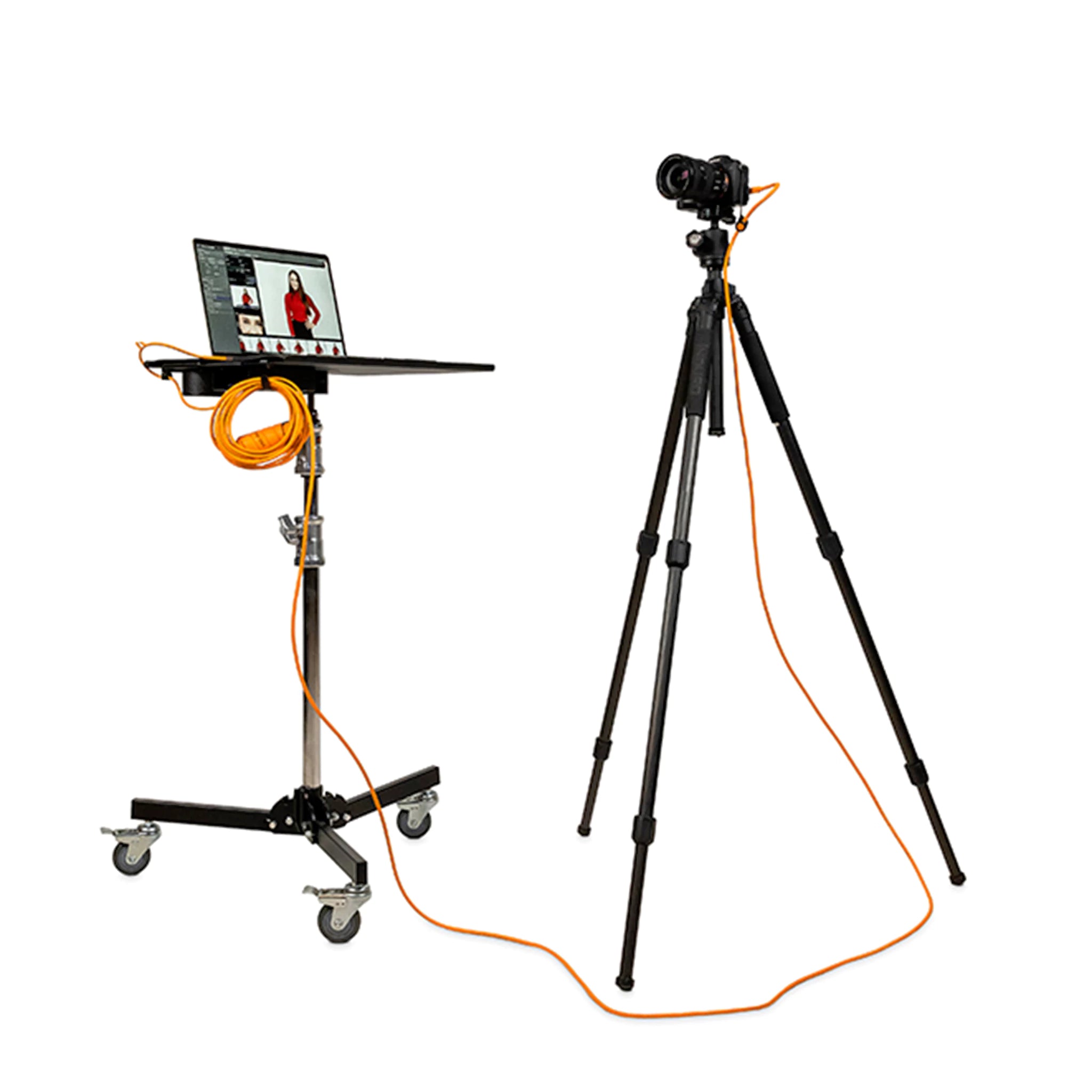 Tether Tools Kit de câbles orange haute visibilité TetherPro USB-C vers USB-C à angle droit de 31 pi (3 m)