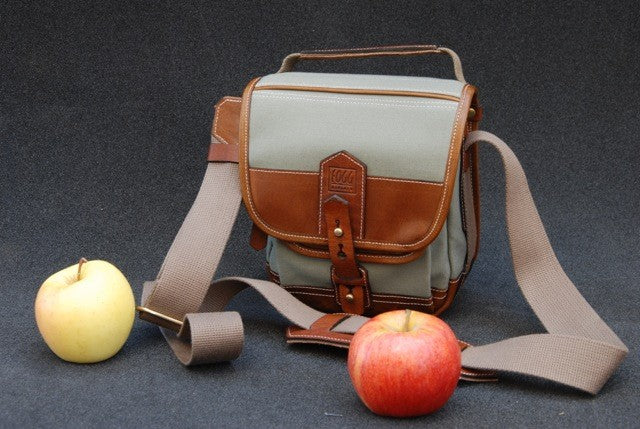 Bolso Satchel Fogg Soprano de tela gris oscuro con piel negra