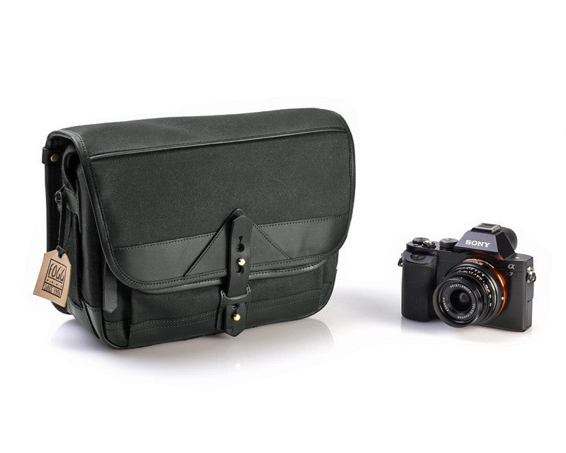 Bolso Satchel Fogg B-Laika Tejido negro con piel negra