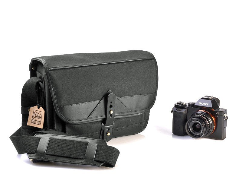 Bolso Satchel Fogg B-Laika Tejido negro con piel negra
