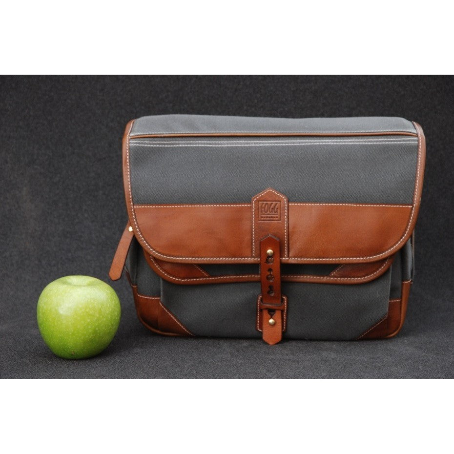 Sacoche Fogg B-Minor Tissu gris foncé et cuir Havane
