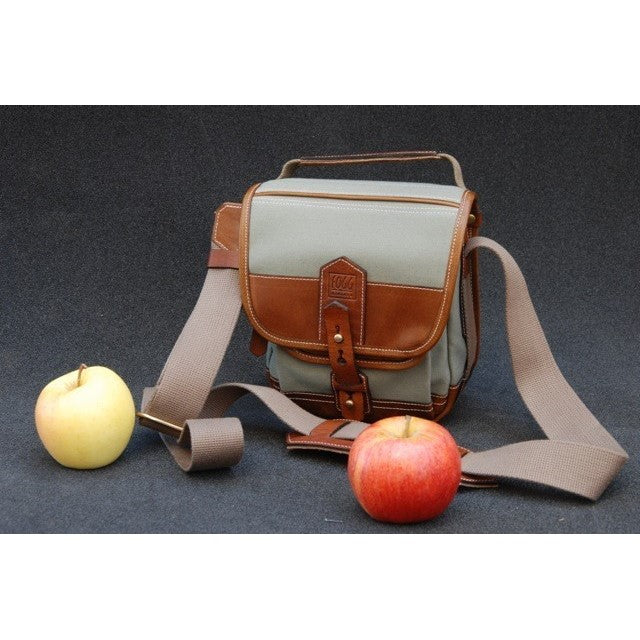 Sacoche Fogg Soprano Tissu gris foncé et cuir Havane