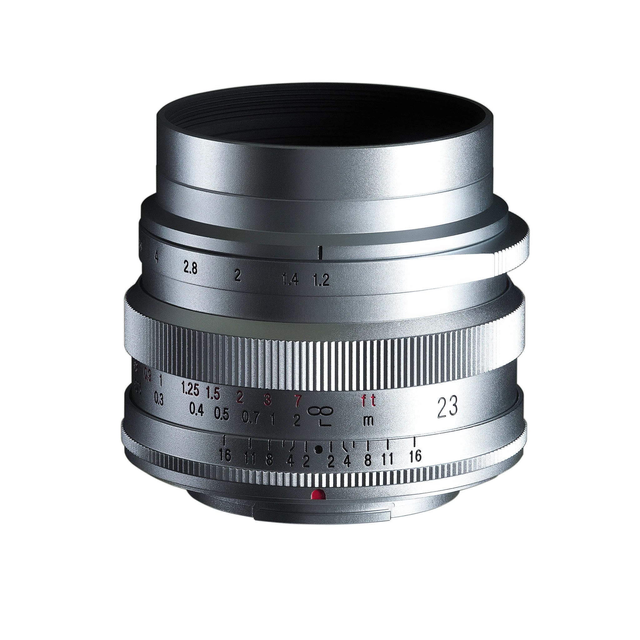 Voigtlander 23mm f1.2 Nokton Aspherical Fuji X Mount Silver Lens