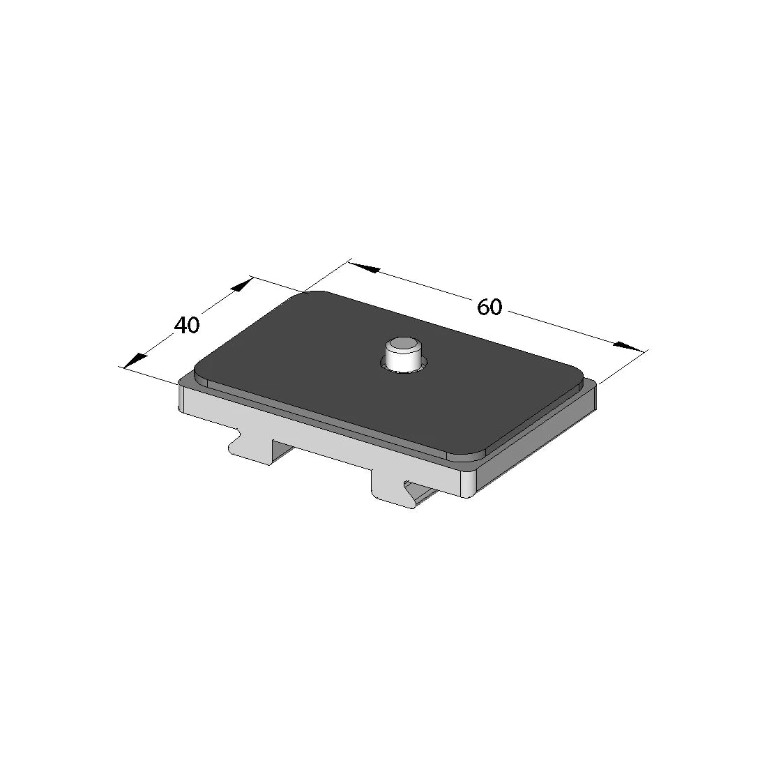 Arca Swiss Placa de cámara universal pequeña de liberación rápida de 1/4" con superficie de goma