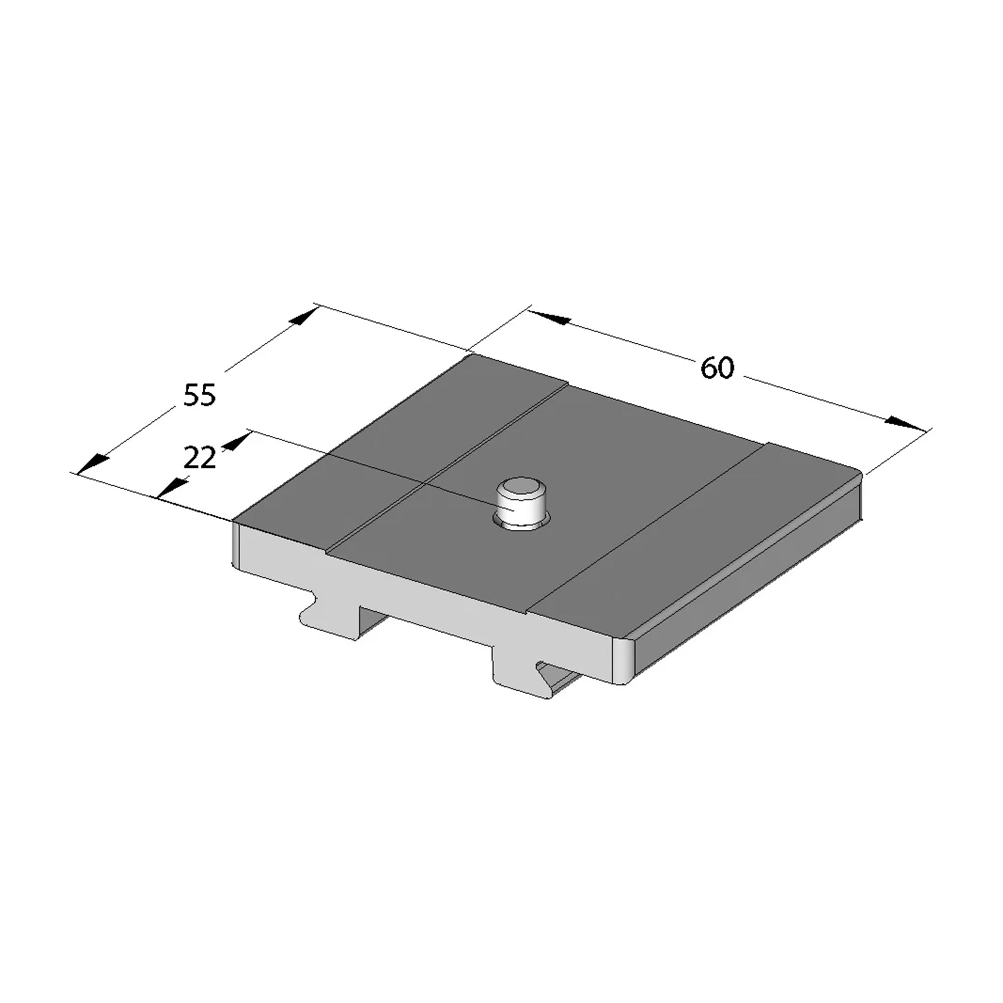 Placa de cámara universal Arca Swiss de liberación rápida de 55 mm, 1/4"