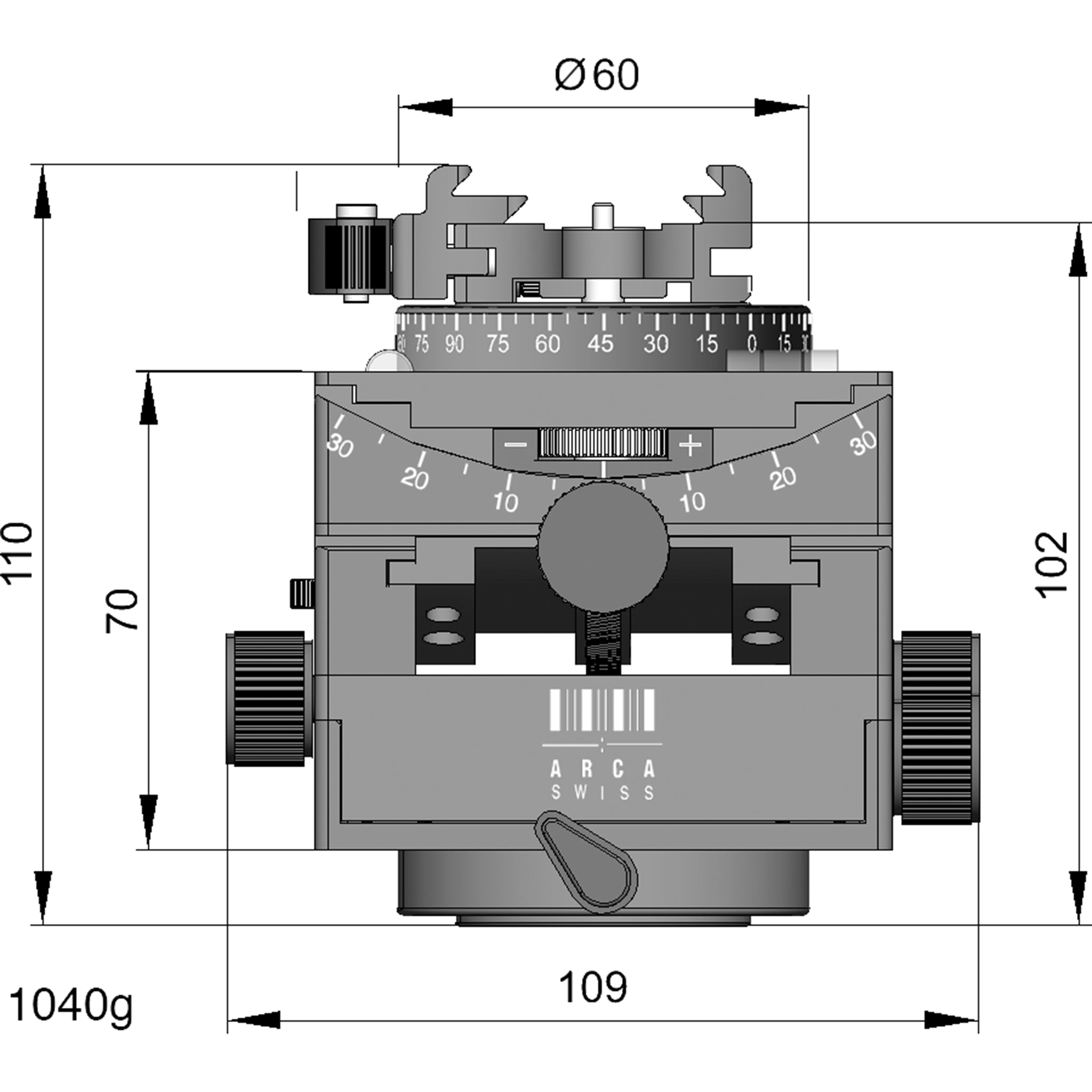 Arca Swiss C1 Cube Head with Quickset Fliplock Device