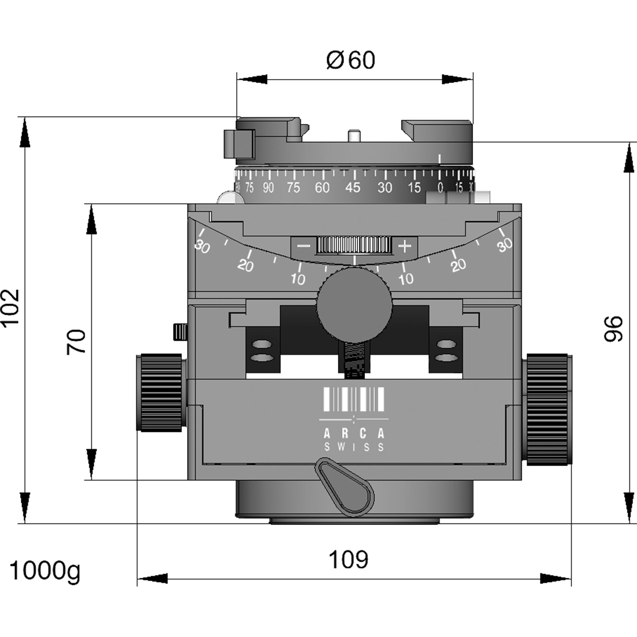 Arca Swiss C1 Cube Head with MonoballFix Device