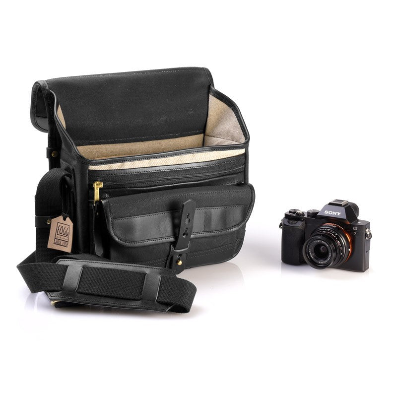 Bolso Satchel Fogg B-Laika Tejido negro con piel negra