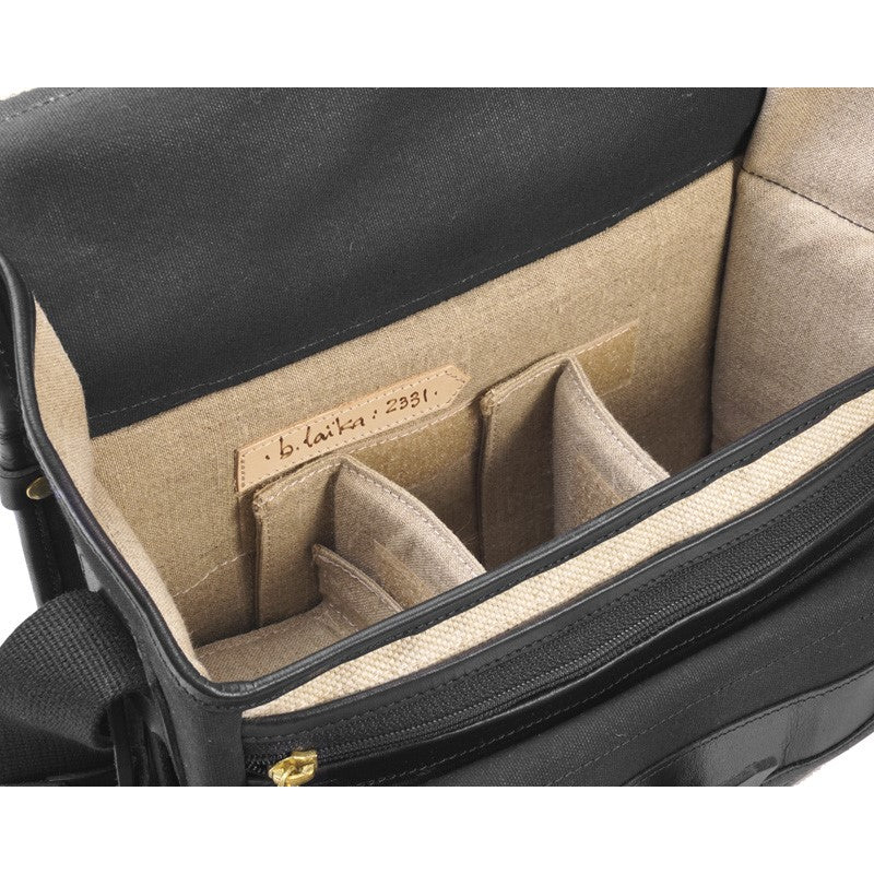 Bolso Satchel Fogg B-Laika Tejido negro con piel negra