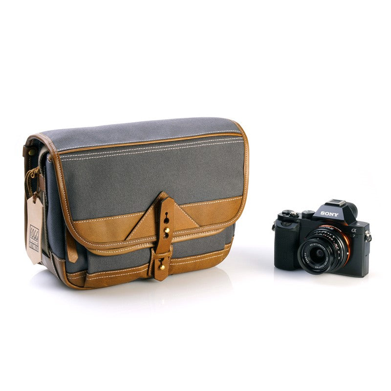 Sacoche Fogg B-Laika Tissu gris foncé et cuir Havane