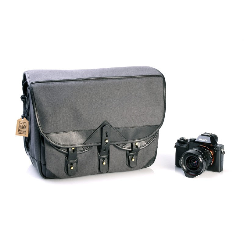 Sacoche Fogg B-Major Tissu gris foncé et cuir noir