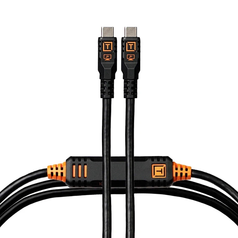 Tether Tools TetherPro Optima 10G Cable 15' (4.6m), Straight to Straight, Non-Reflective Black