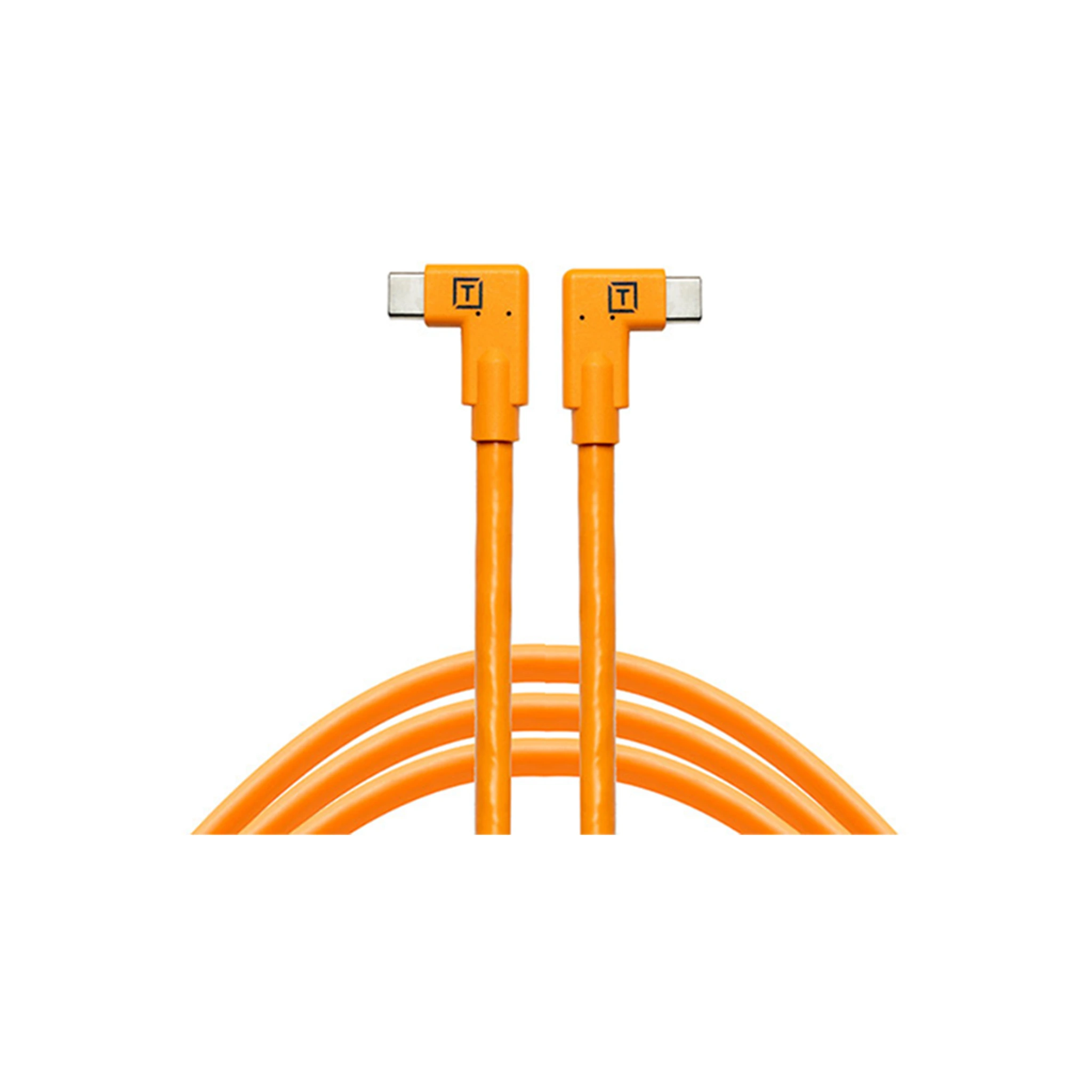 TetherTools TetherPro USB-C to USB-C Dual Right Angle Cable Orange CUC15RT2RT-ORG