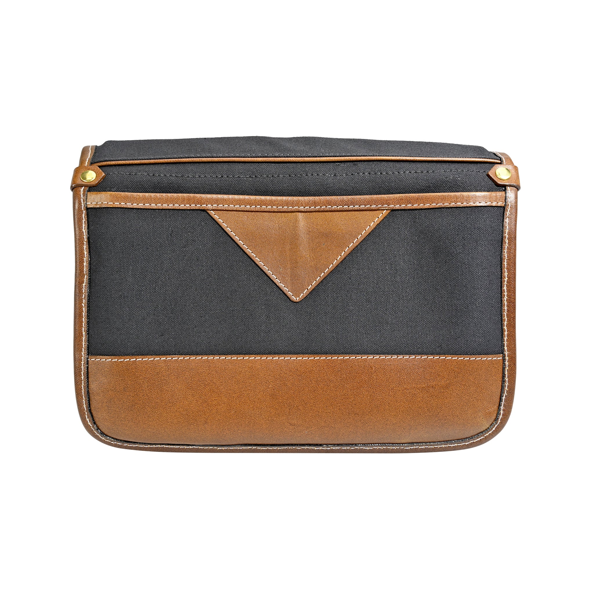 Bolso Fogg B-Laika Tejido Negro con Piel Habana