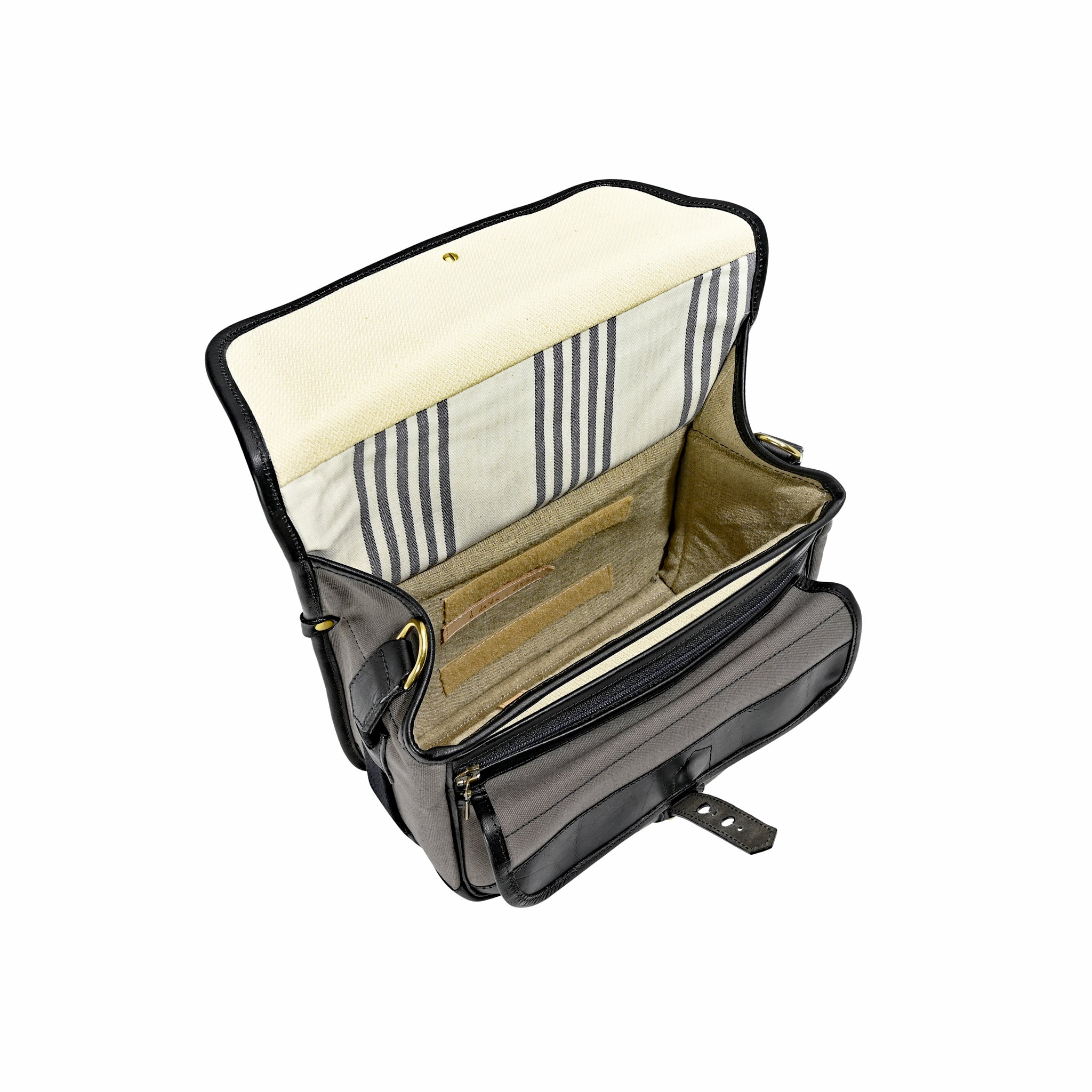 Sacoche Fogg B-Laika Tissu gris foncé et cuir noir