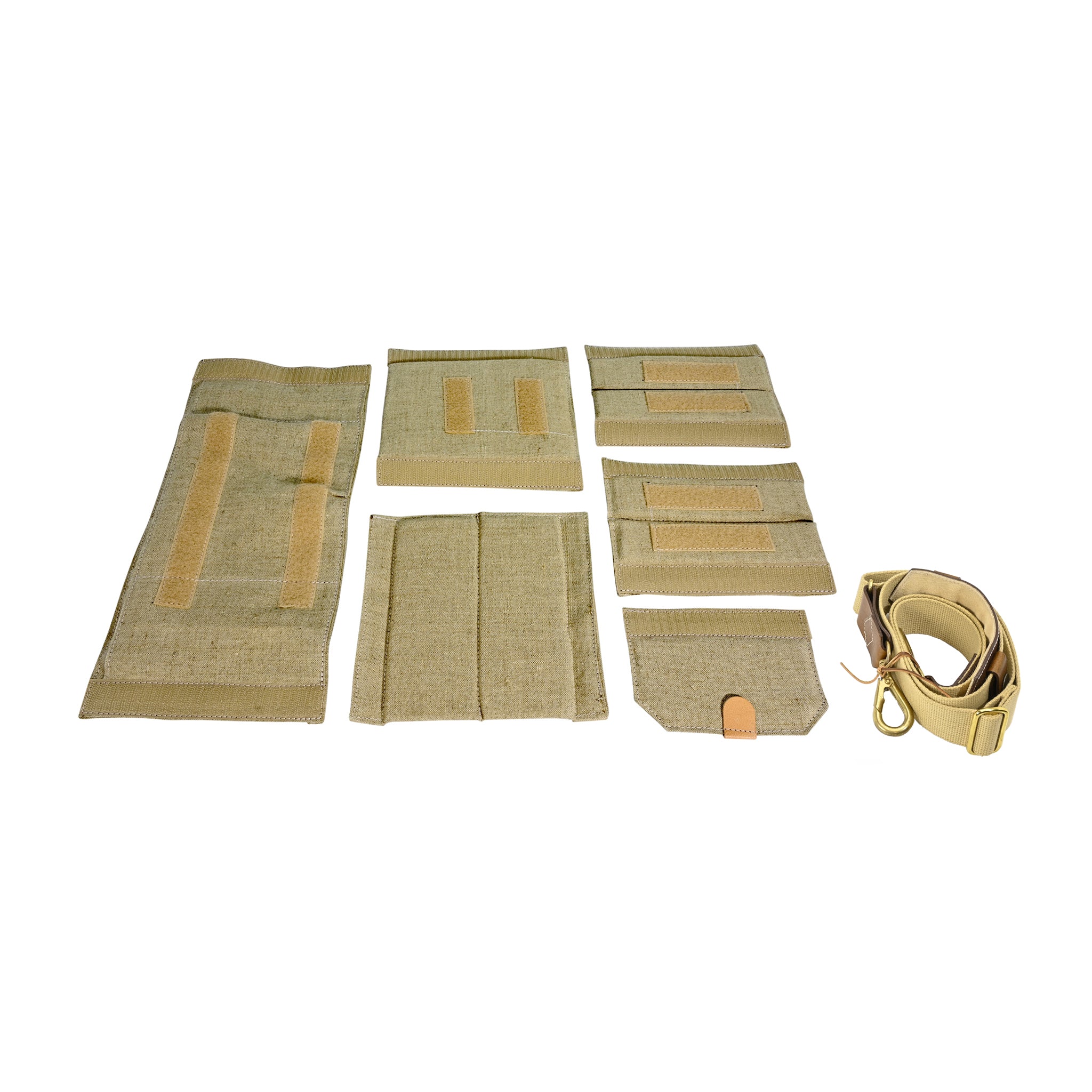 Sacoche Fogg B-Major en tissu vert lierre et cuir havane