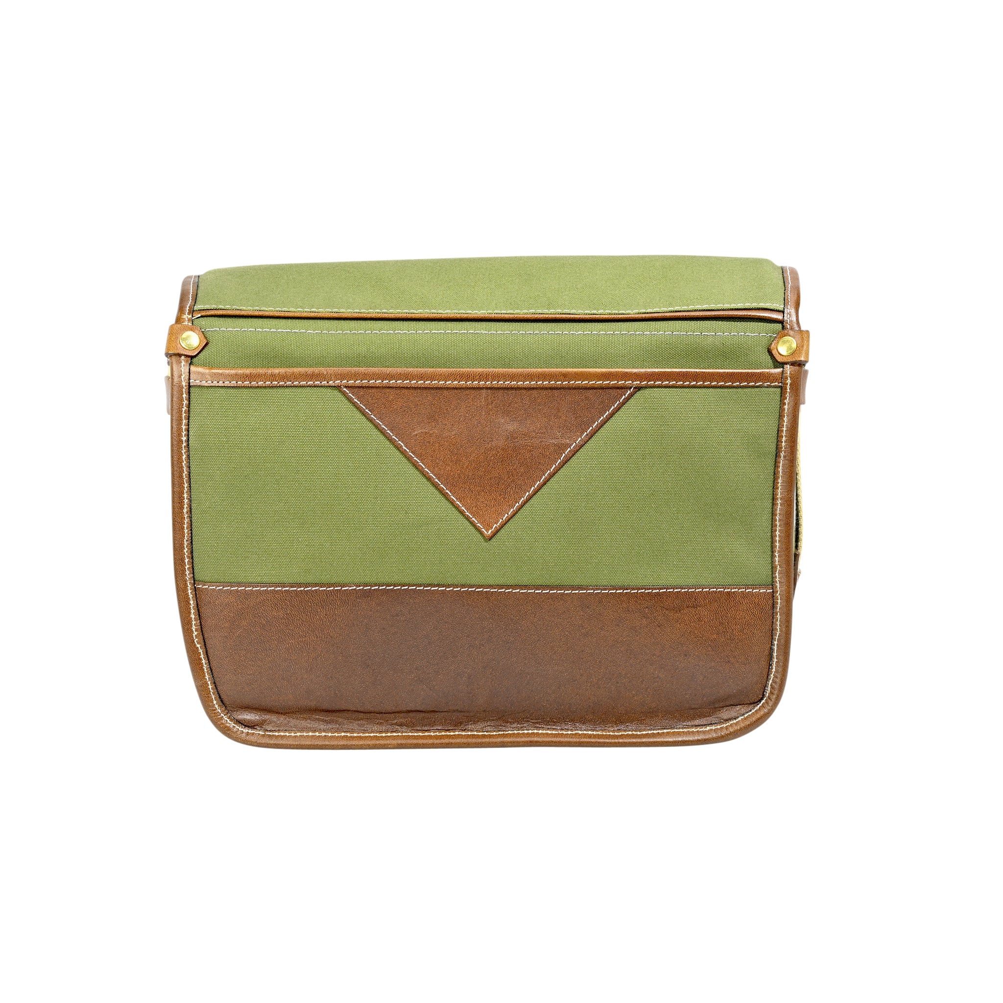 Sacoche Fogg B-Minor Tissu vert et cuir Havane