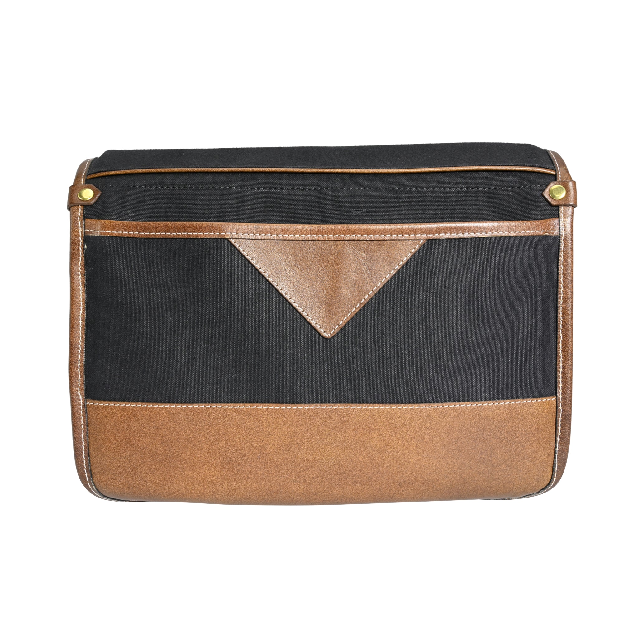 Bolso Fogg B-Sharp de tela negra con piel Habana