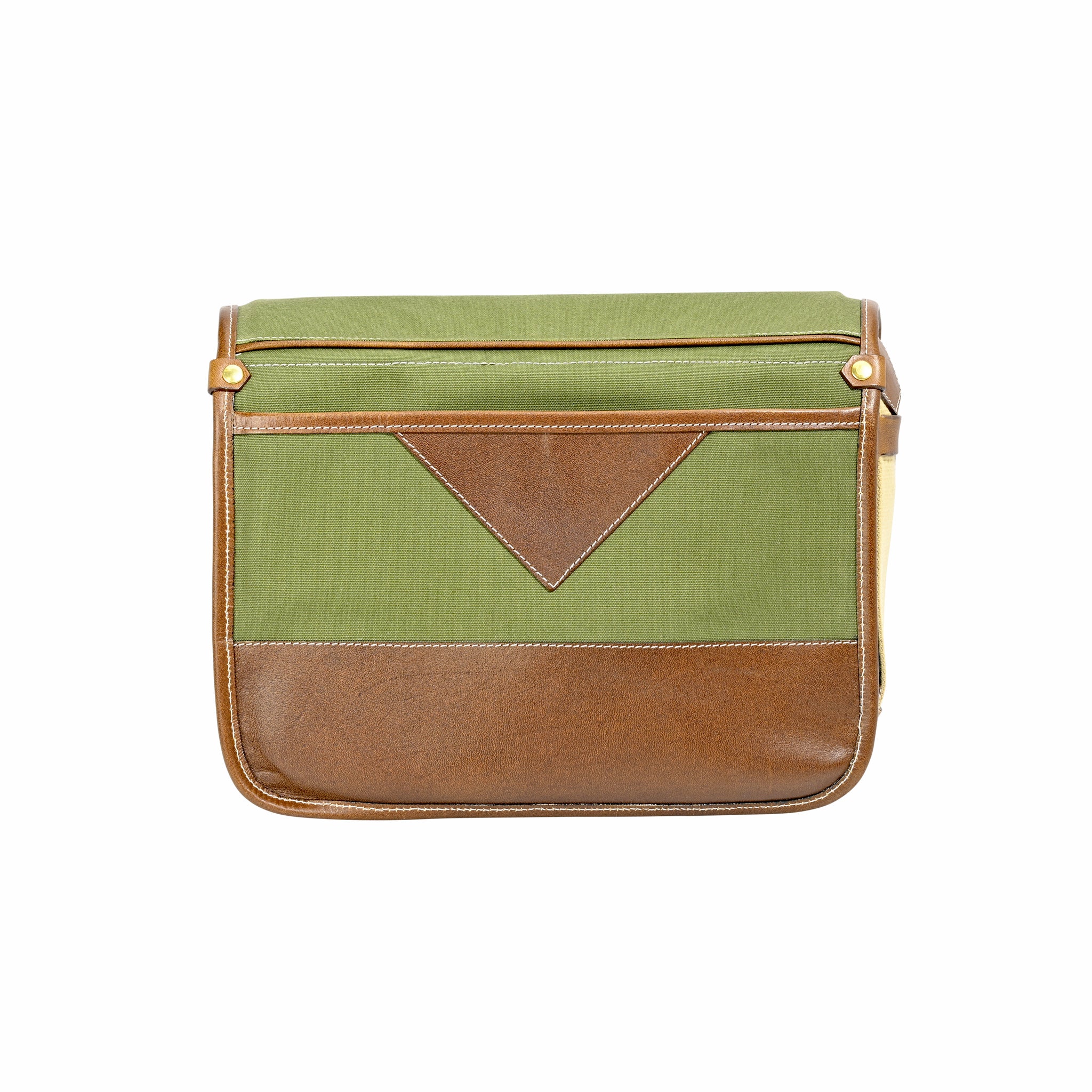Fogg B-Sharp Satchel Green Fabric with Havana Leather