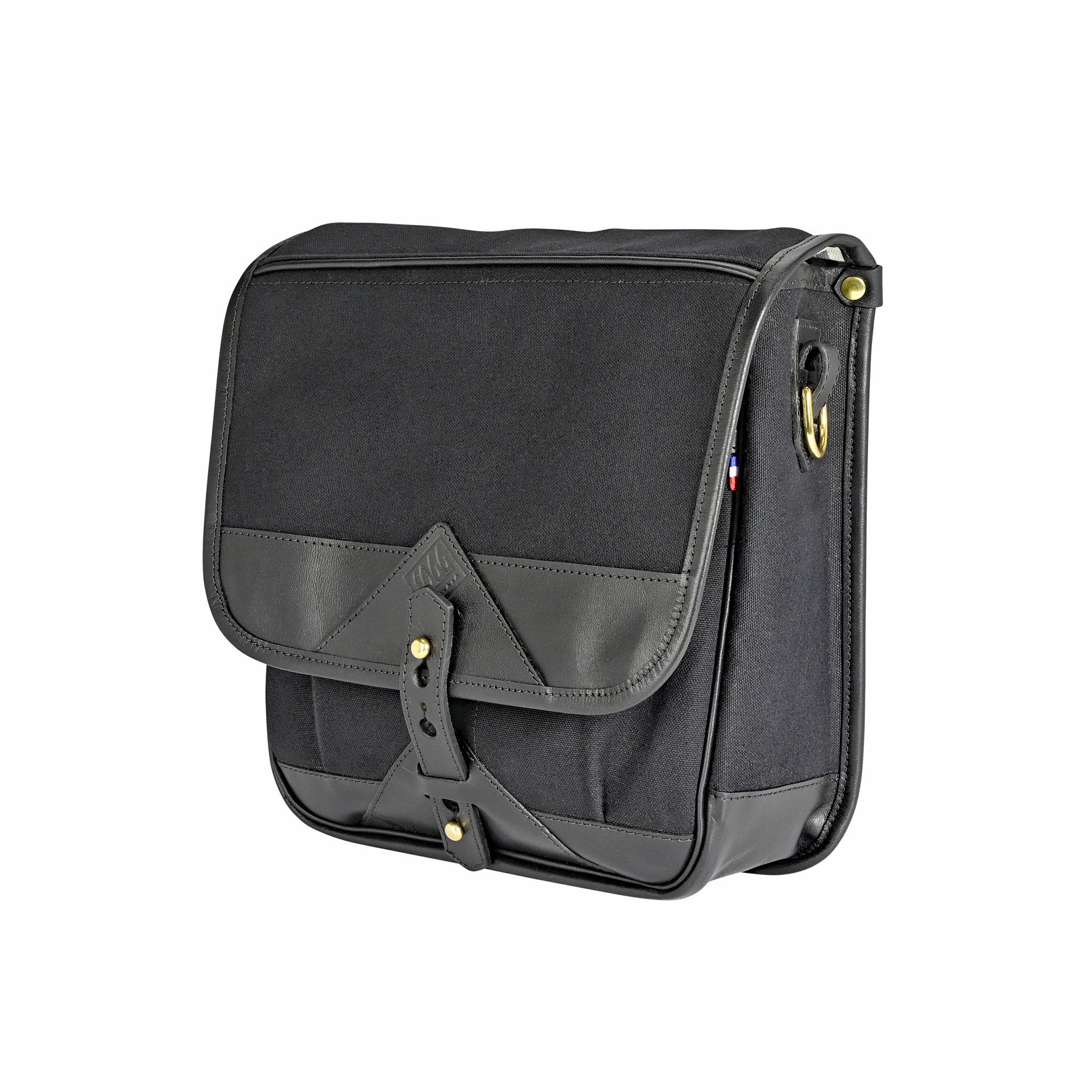 Fogg Can-Can Satchel Tela Negra con Piel Negra