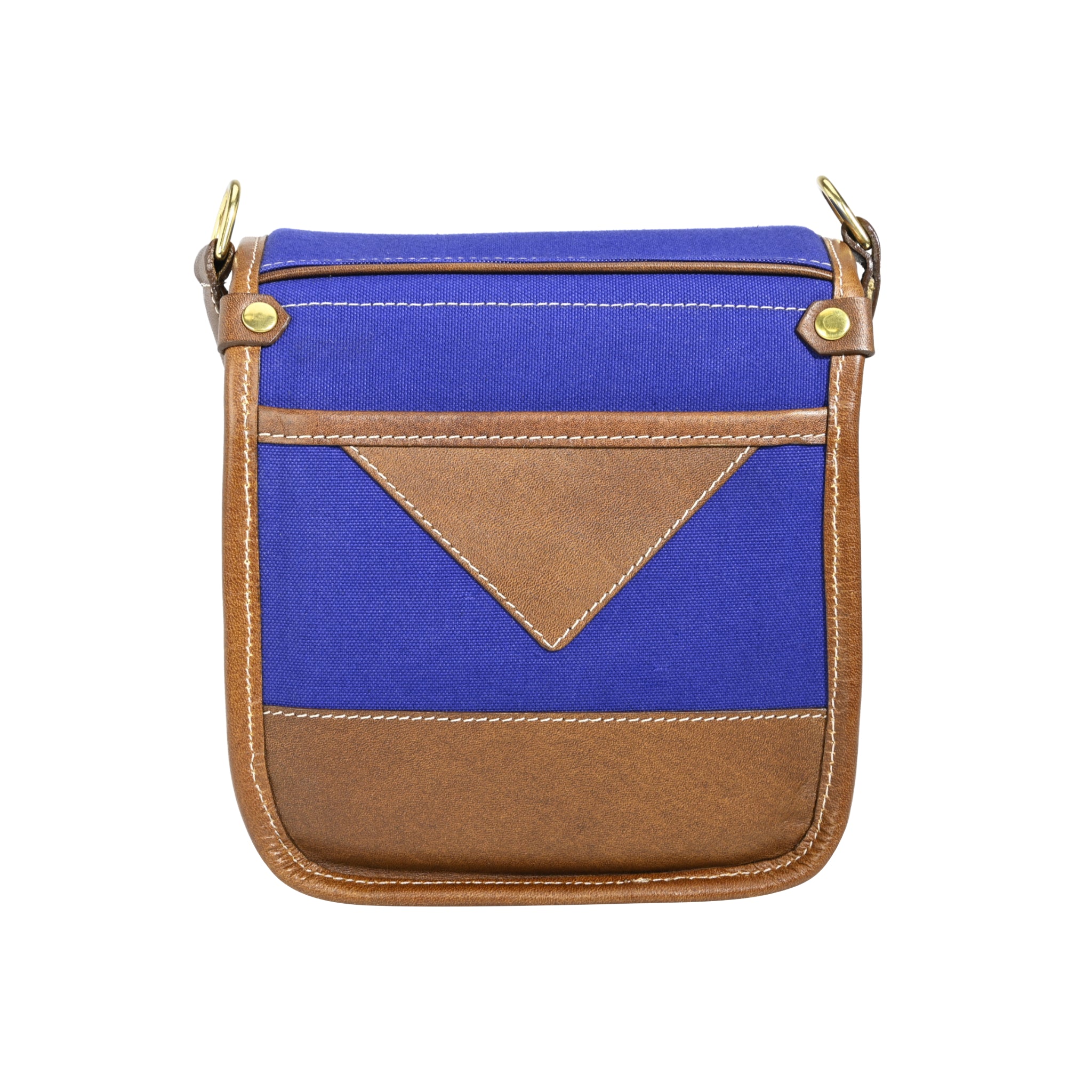 Fogg Soprano Satchel "Bleu Edition" Blue Fabric with Havana Leather