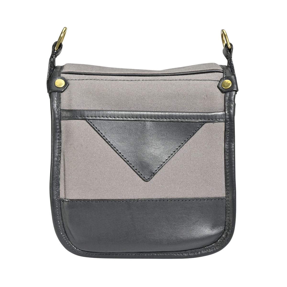 Fogg Soprano Satchel Grey Fabric with Black Leather