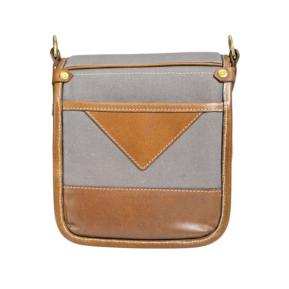 Fogg Soprano Satchel Grey Fabric with Havana Leather