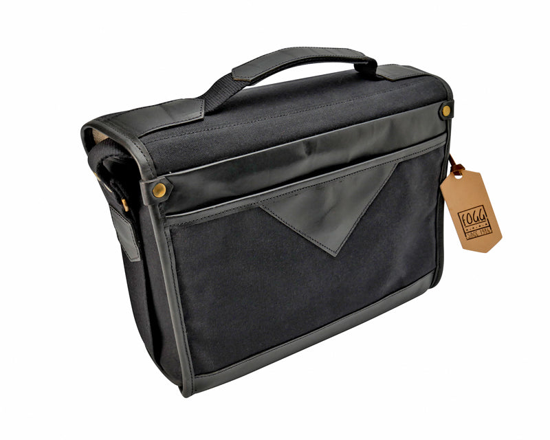 Fogg Last Waltz Satchel Black Fabric with Black Leather