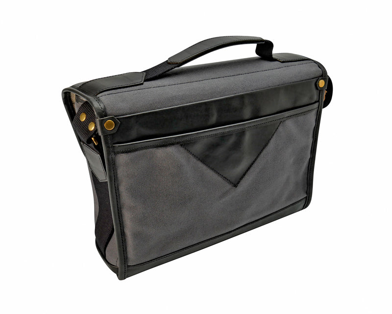 Fogg Last Waltz Satchel Grey Fabric with Black Leather