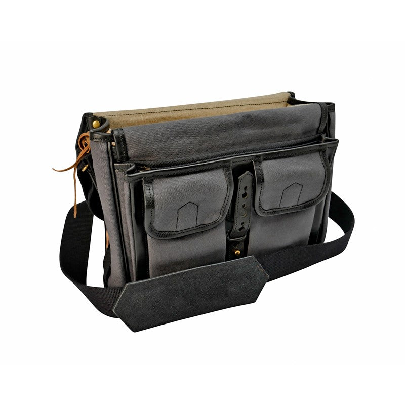 Fogg Last Waltz Satchel Grey Fabric with Black Leather