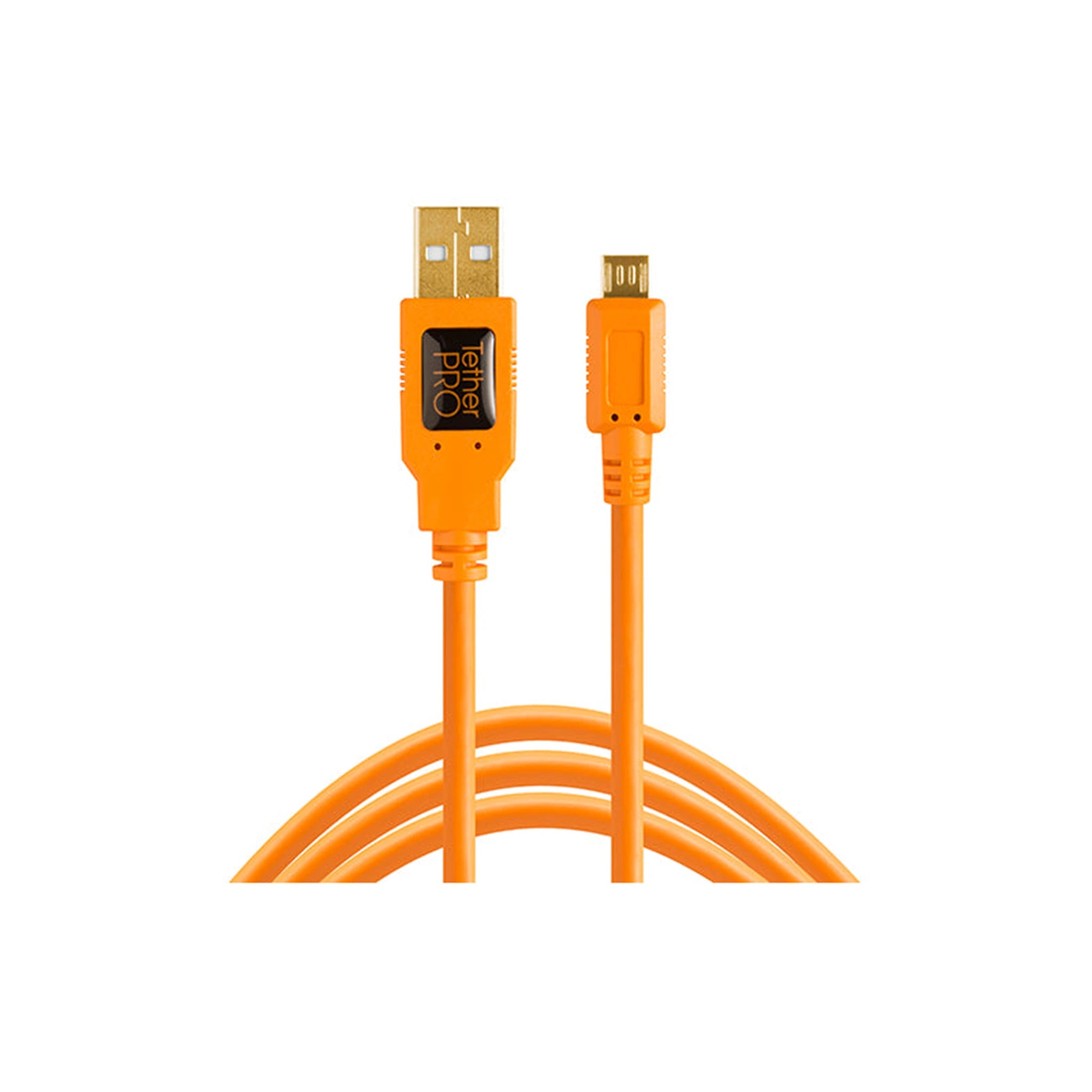 TetherTools CU5430ORG TetherPro USB 2.0 Male A to Micro B 5 Pin 15' (4.6m) Cable