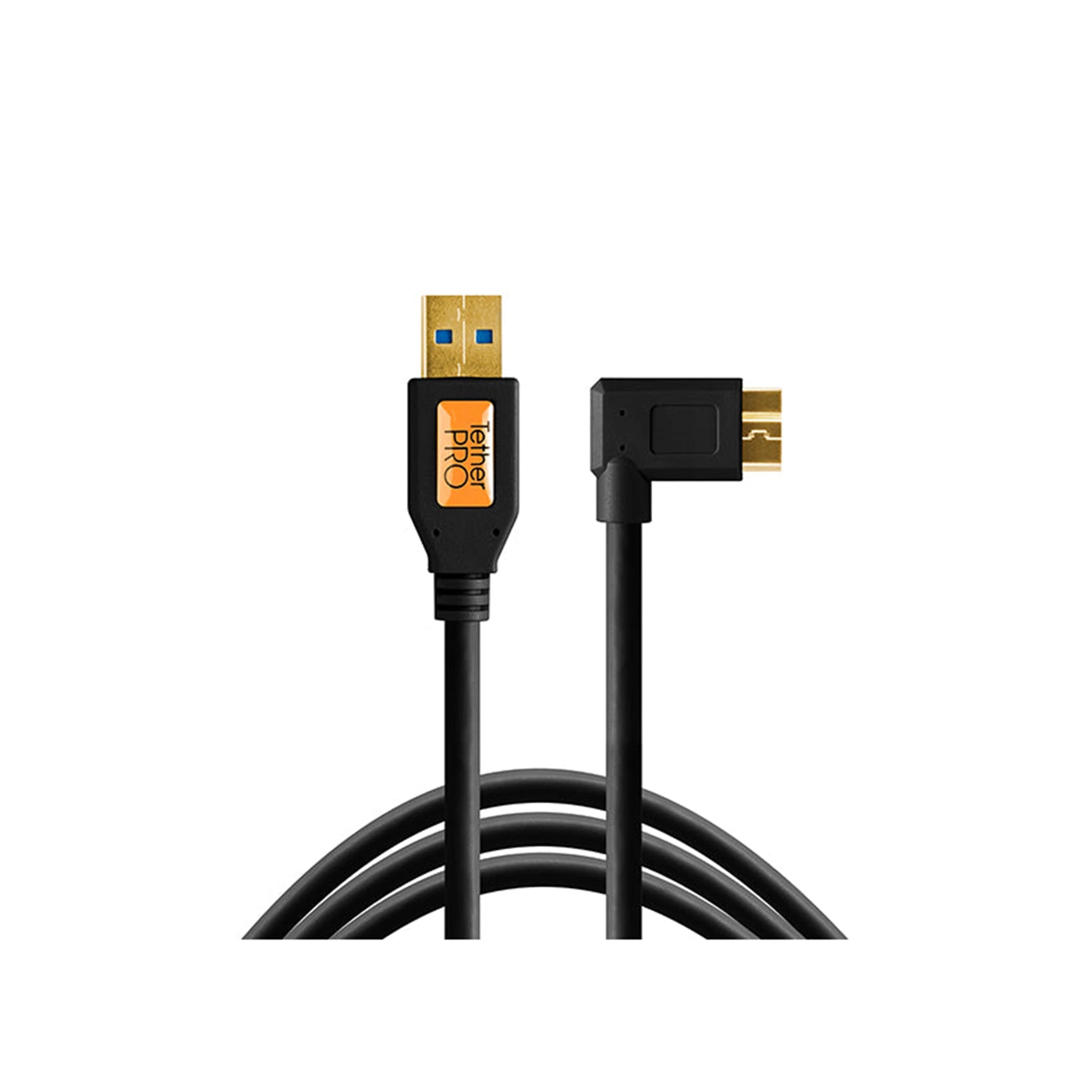 TetherTools CU61RT15-BLK TetherPro USB 3.0 SuperSpeed Micro-B Right Angle 15' (4.6m) Cable