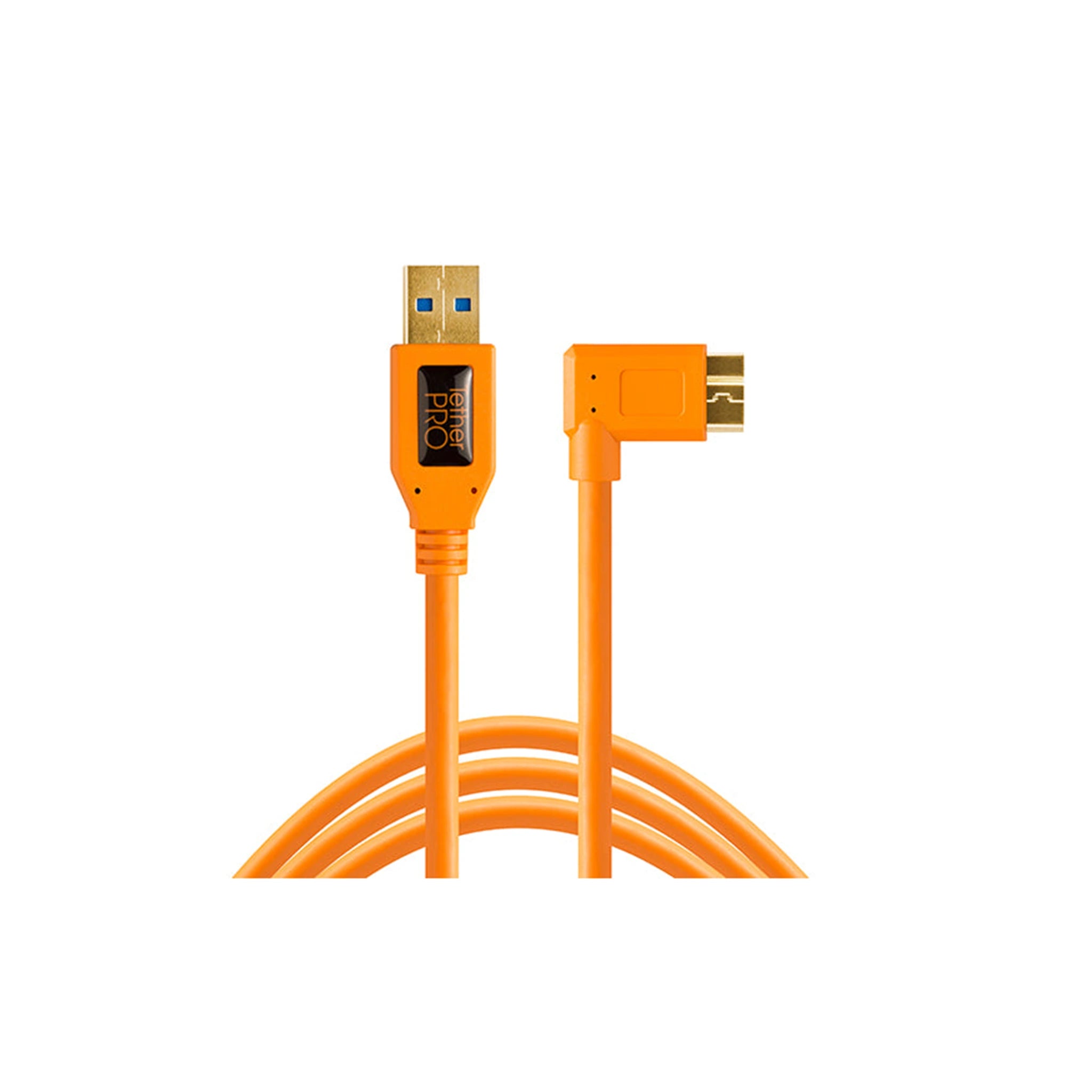 TetherTools CU61RT15-ORG TetherPro USB 3.0 SuperSpeed Micro-B Right Angle 15' (4.6m) Cable