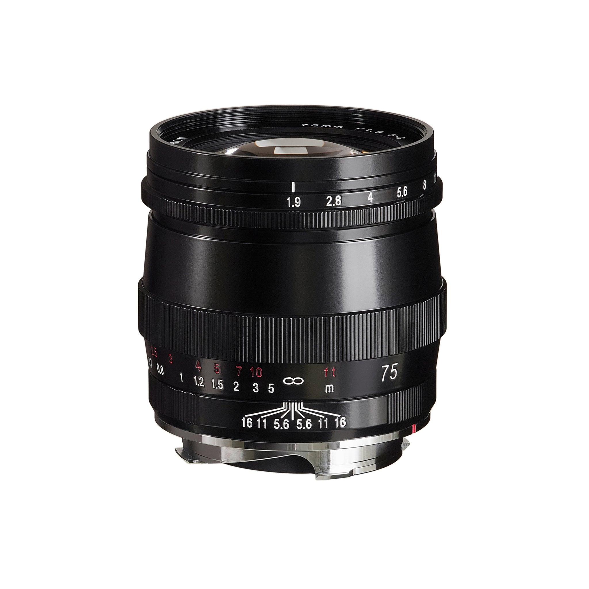 Voigtlander 75mm f1.9 Ultron VM SC Black Lens