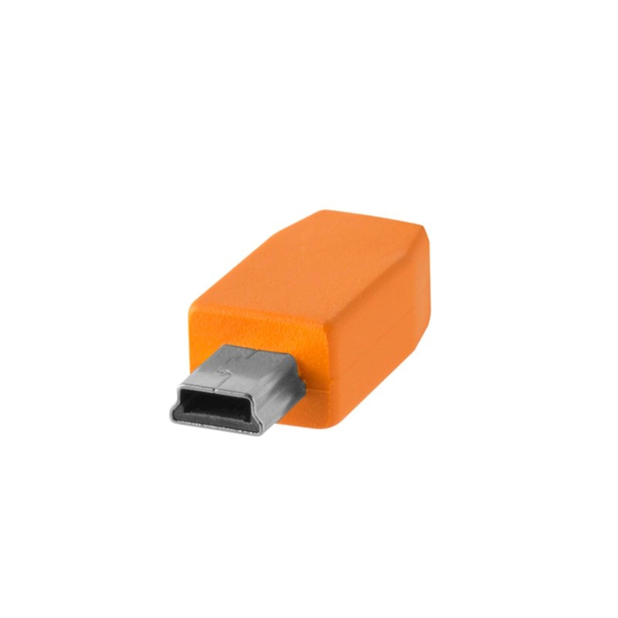 TetherTools CUC2415-ORG TetherPro USB-C a 2.0 Mini-B de 5 pines, cable naranja de 15' (4,6 m)